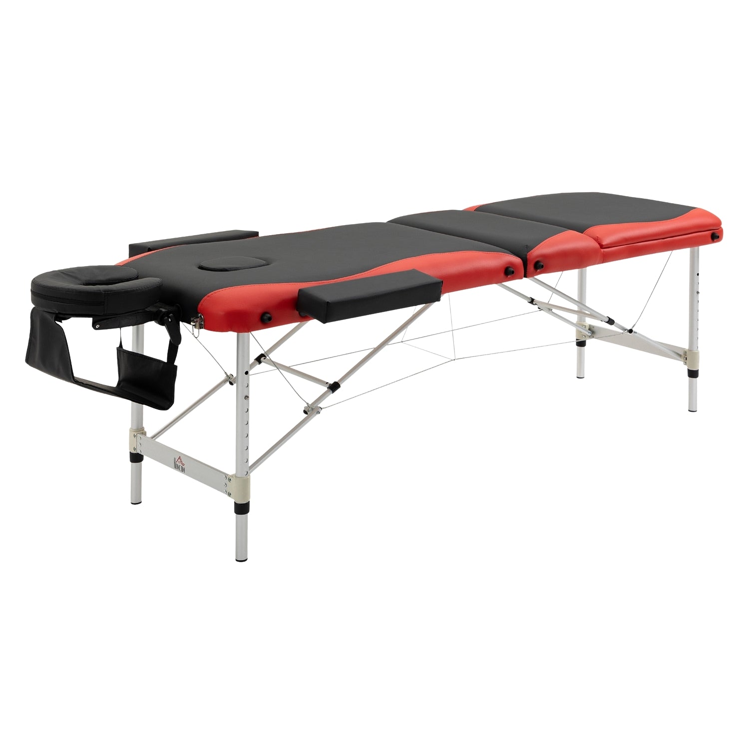Höhenverstellbare klappbare Massageliege, Aluminium & Schaumstoff, 215 x 60 cm