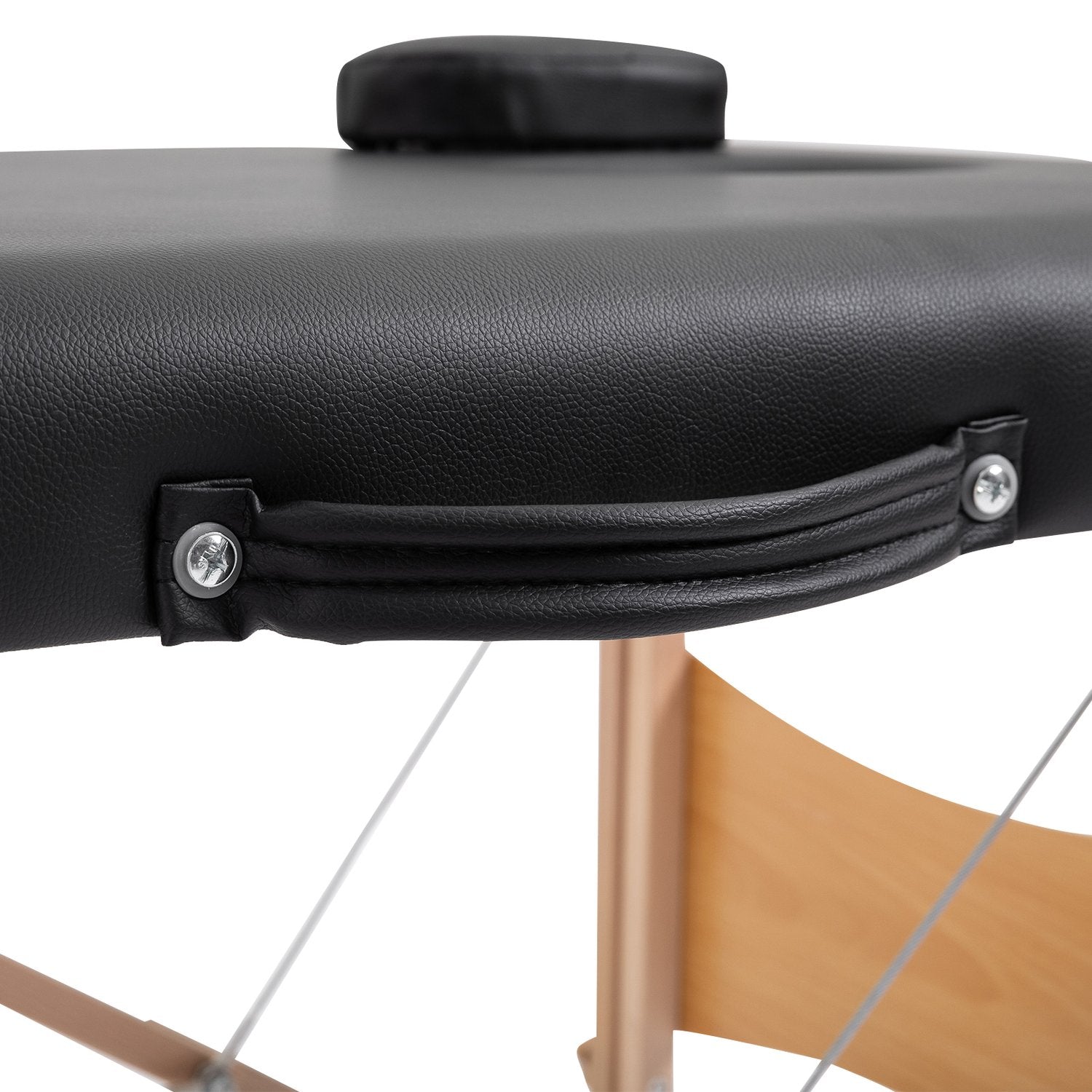 Höjdjusterbart massagebord i svart skum – poppelträ