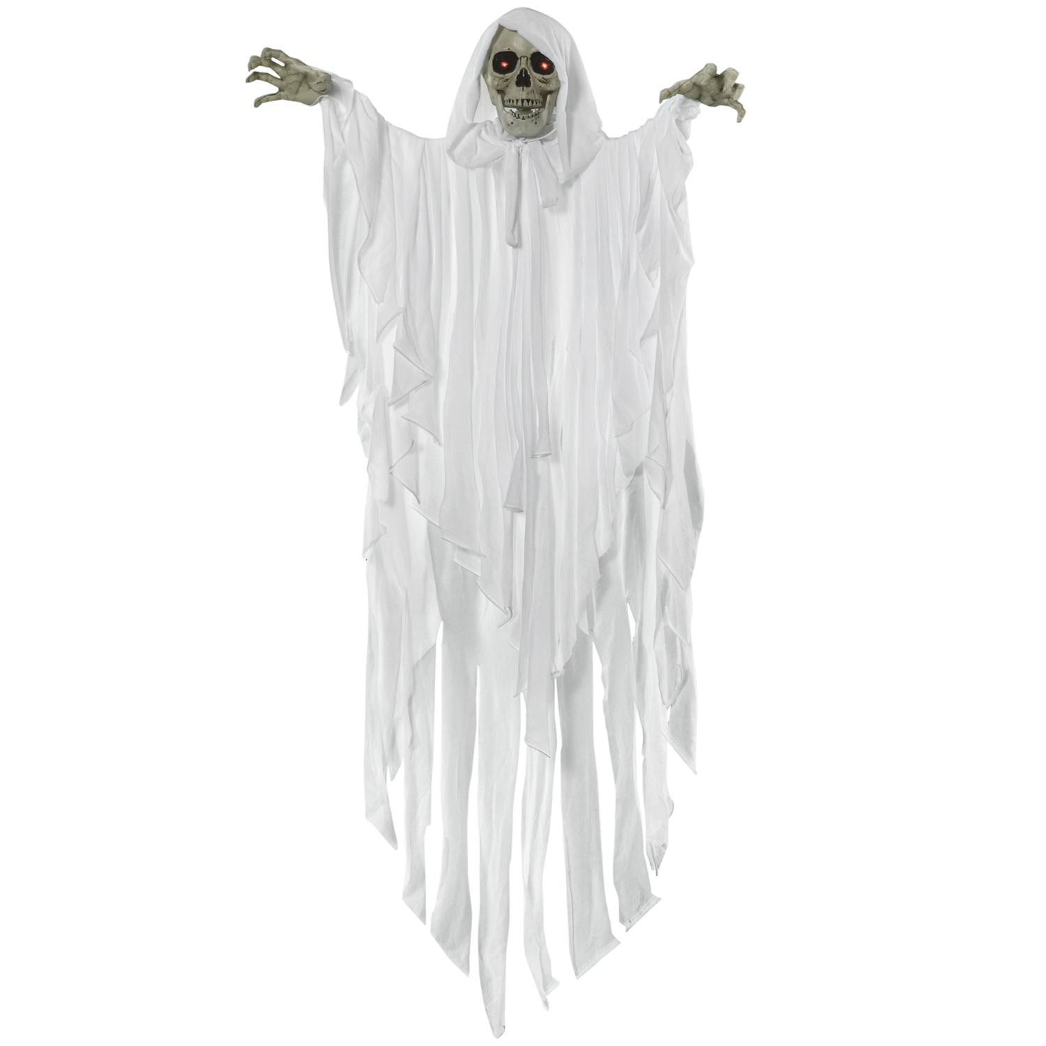 Glow-in-the-dark hangend skelet met geluid, 153 cm
