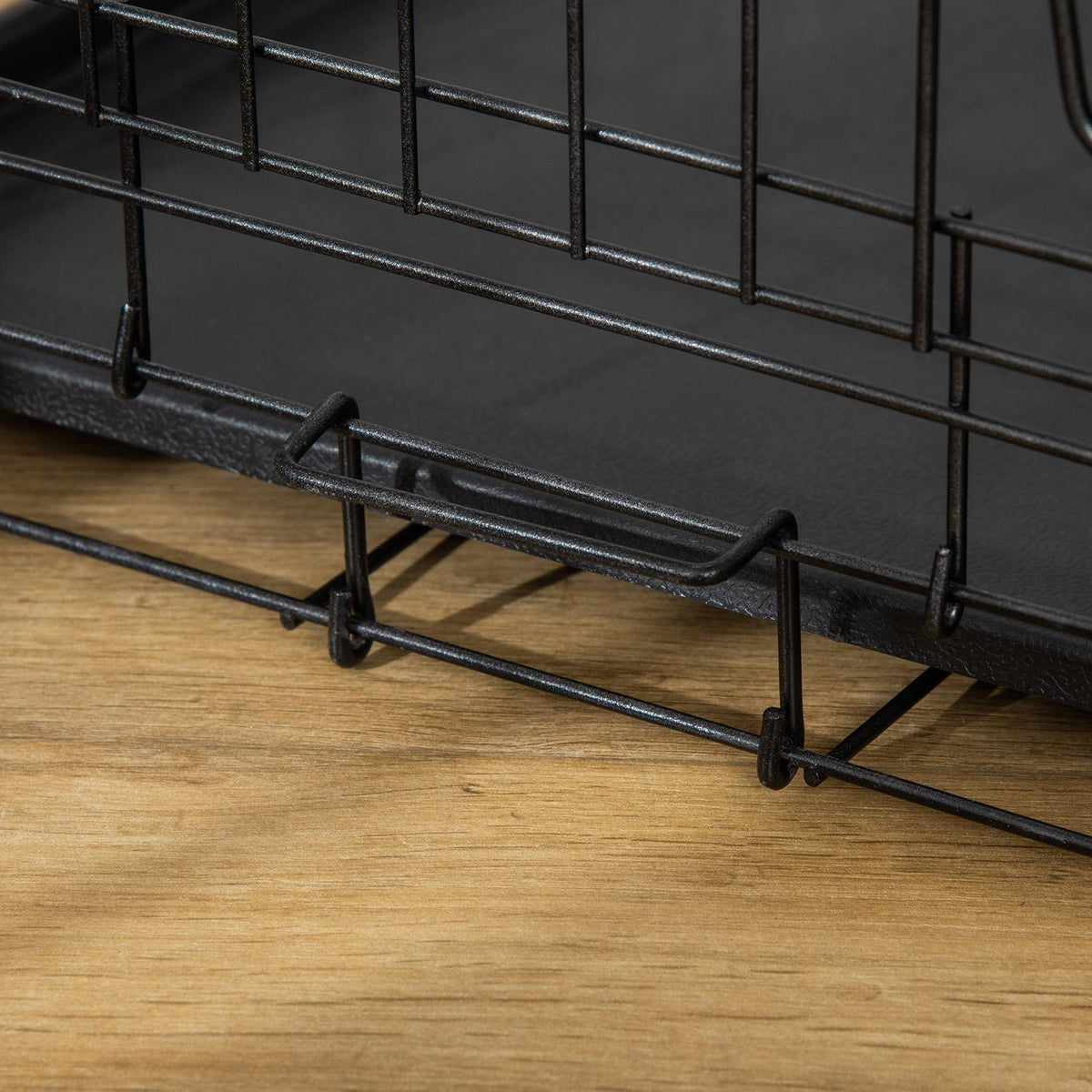 Opvouwbare hondenbench van zwart metaal – 76 x 46 x 52 cm