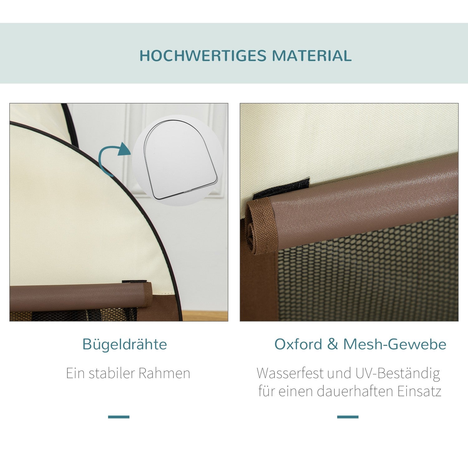 Opvouwbare hondenbench, waterdicht met kussen, 97x71x76 cm
