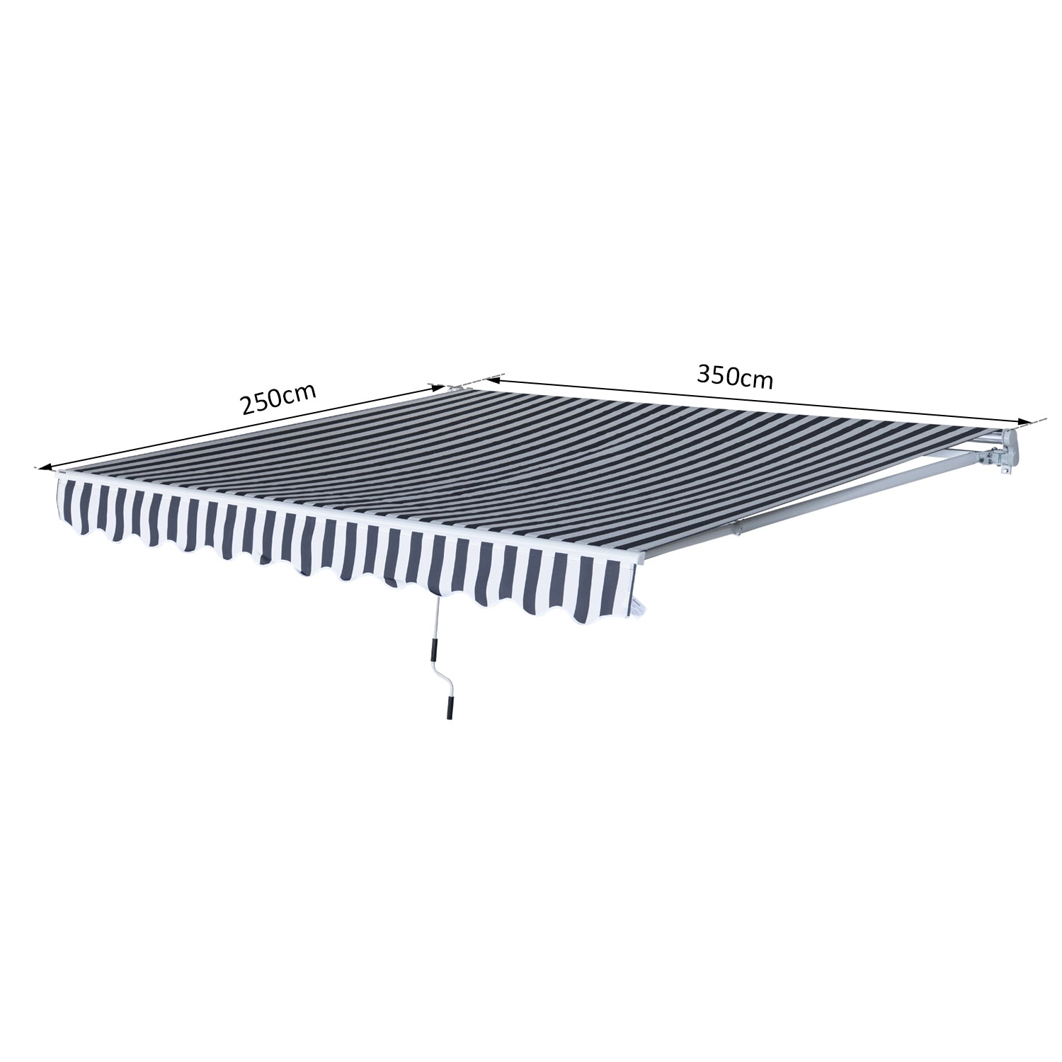 Opvouwbare luifel, zonnescherm, grijs/wit, 3,5 x 2,5 M