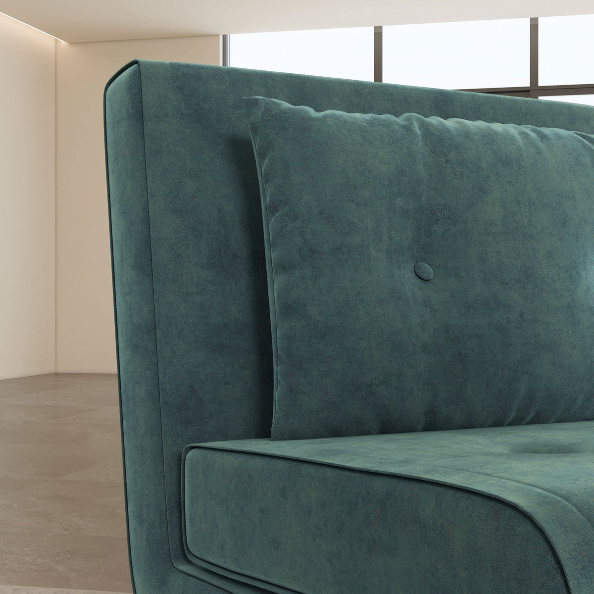 Opvouwbare slaapbank met kussens, fluweellook, groen