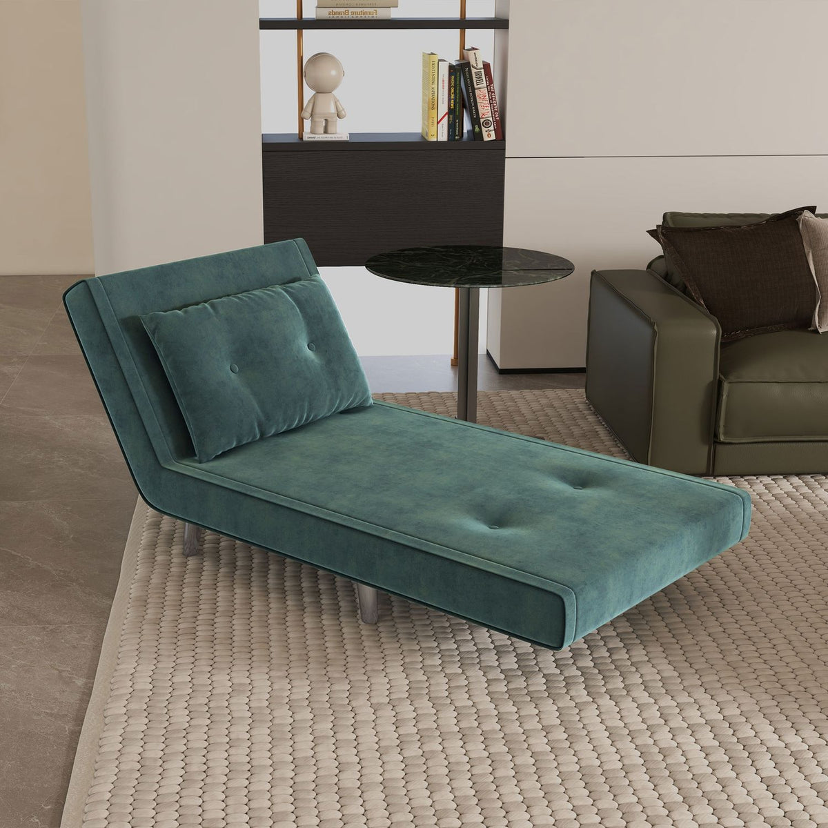 Opvouwbare slaapbank met kussens, fluweellook, groen