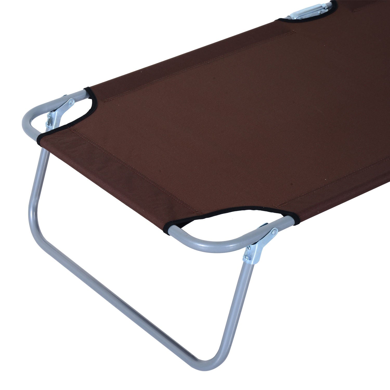 Opvouwbare ligstoel met zonnescherm, bruin, 187x58x36 cm