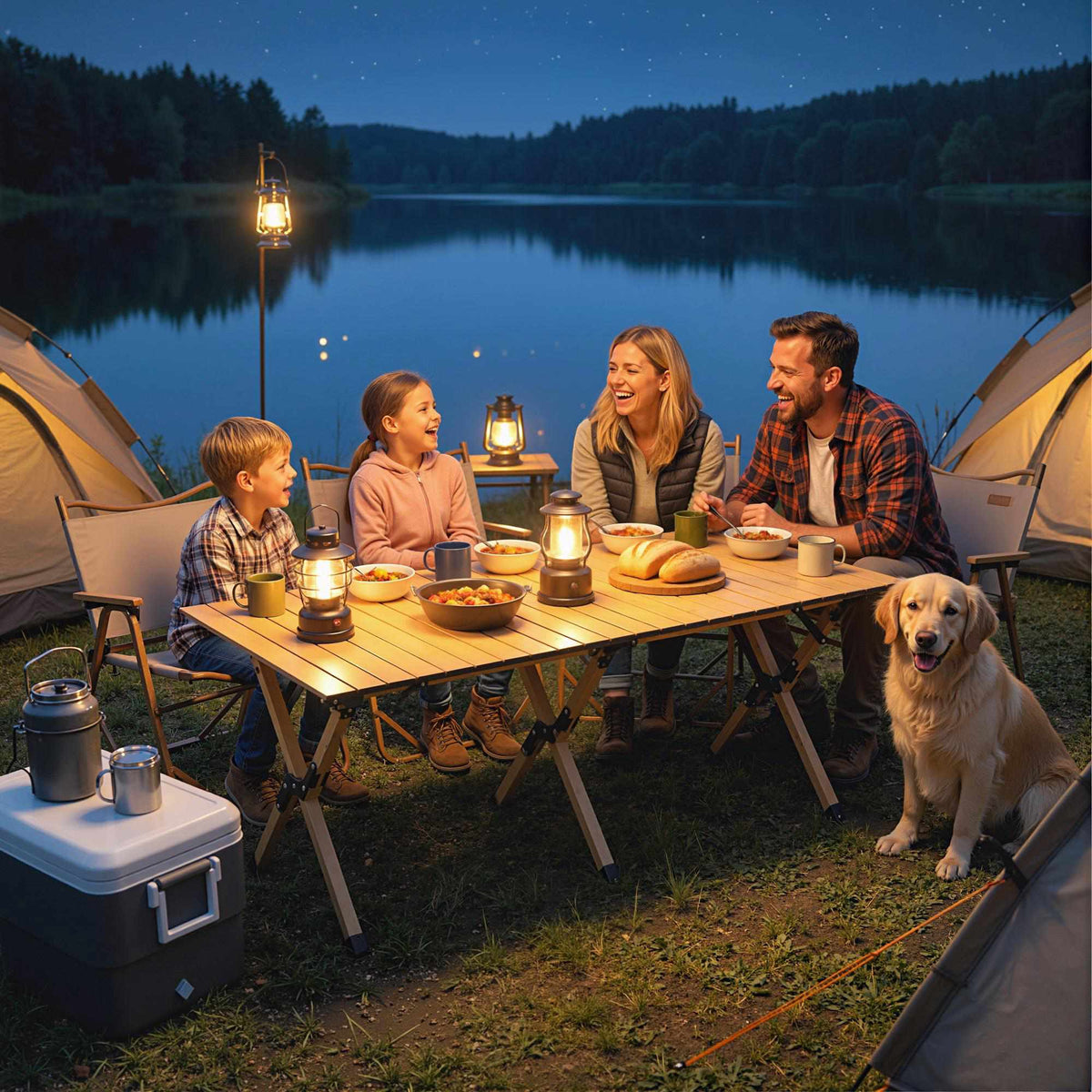 Inklapbare aluminium campingtafel, 117x60 cm, inklapbaar houtlook