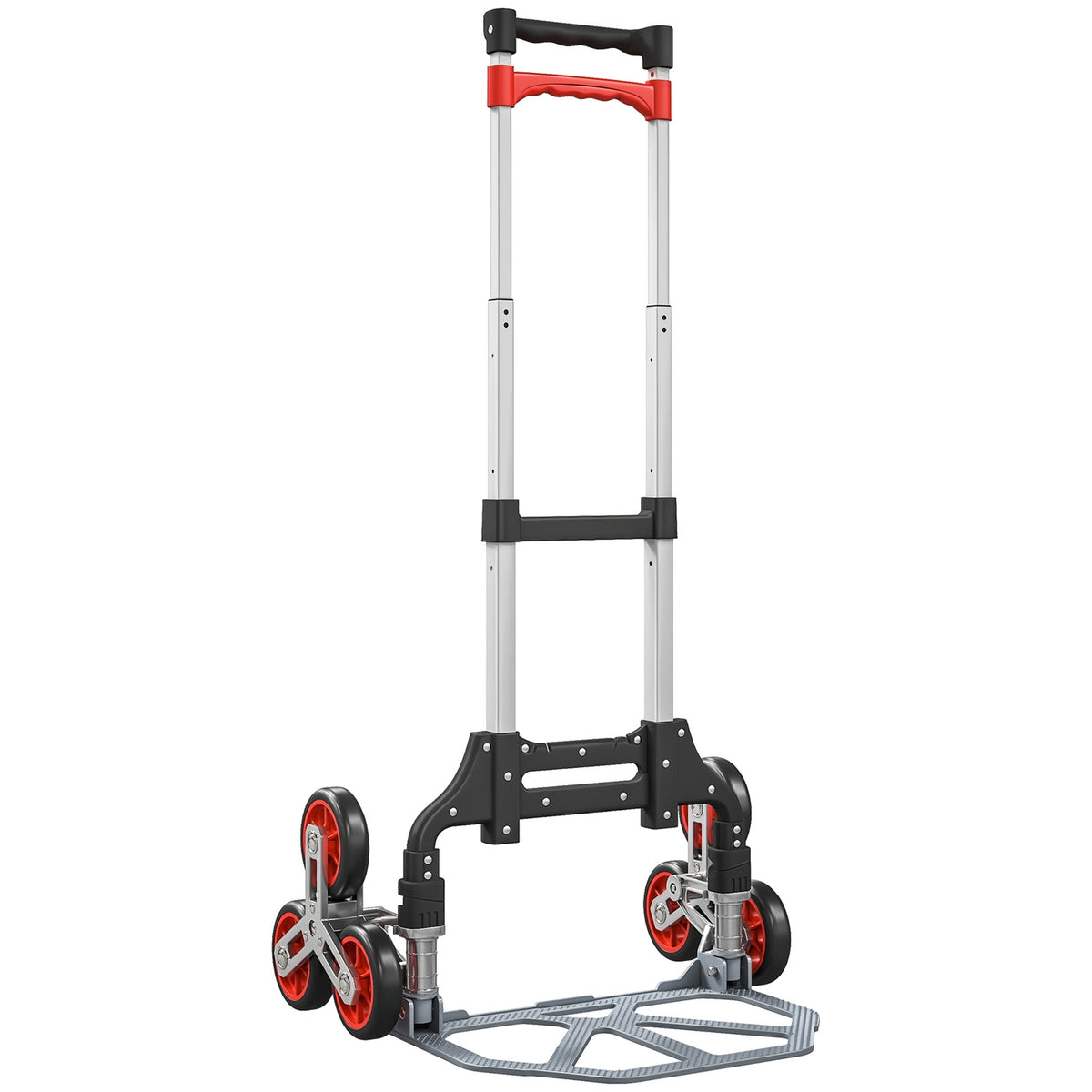 Opvouwbare trapsteekwagen, 6 wielen, draagvermogen 70 kg, rood