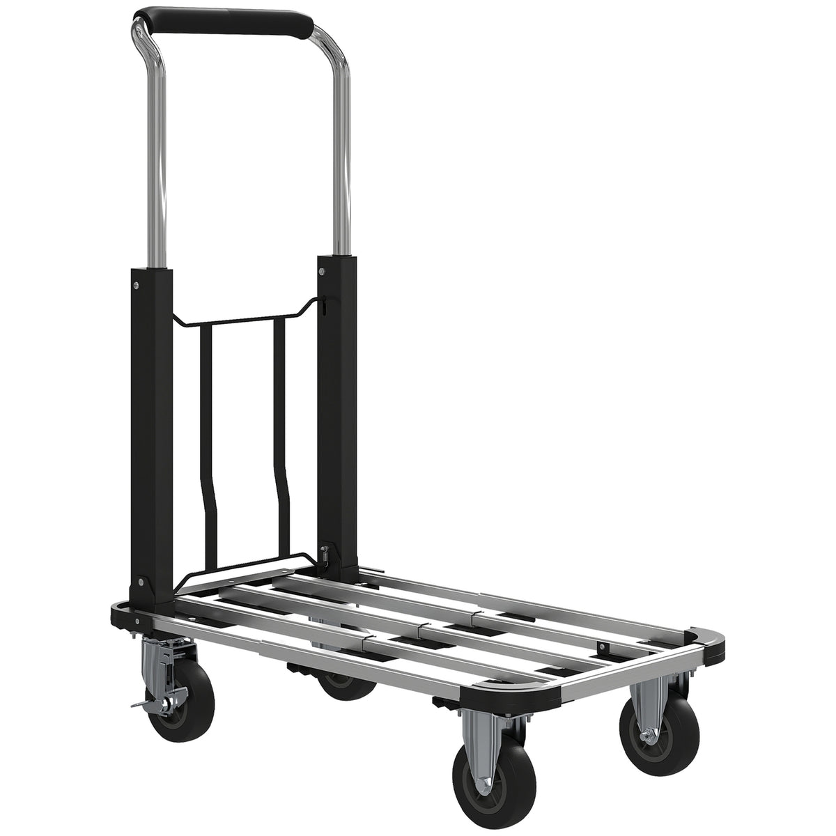 Opvouwbare steekwagen, draagvermogen van 150 kg, verstelbare handgreep, zwart