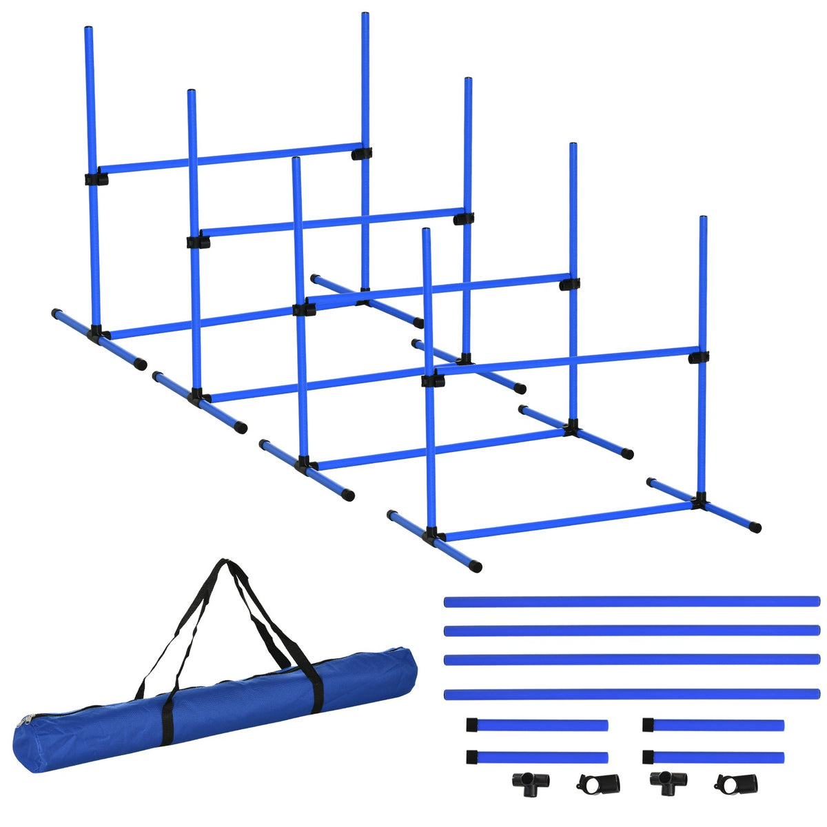 Honden Agility Training Set – 4 blauwe plastic hordes