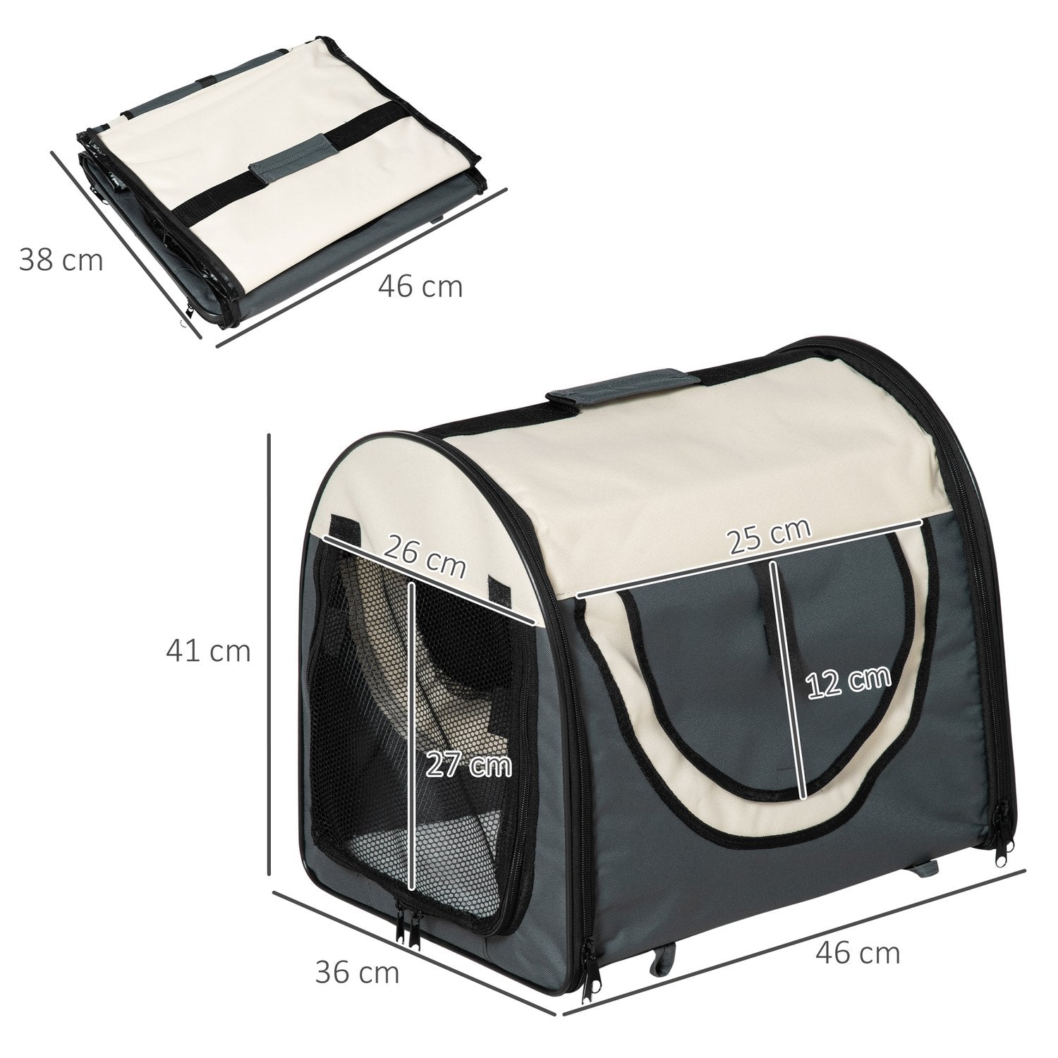 Hondenbench, opvouwbare transportbox met kussen, waterdicht