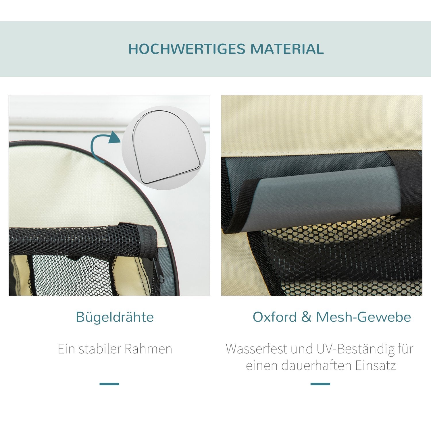 Hondenbench, opvouwbare transportbox met kussen, waterdicht
