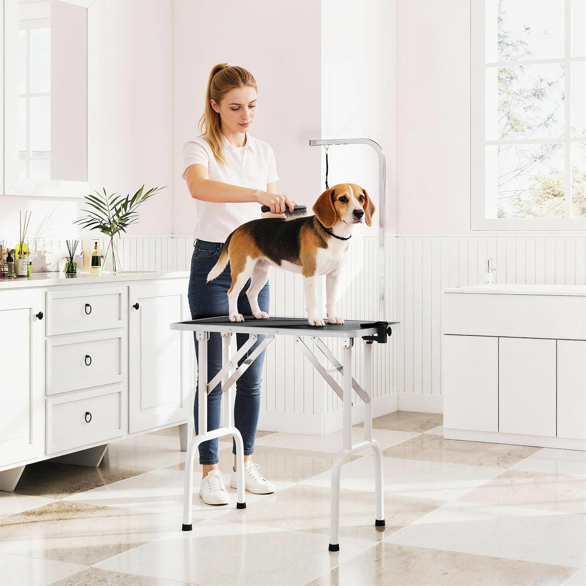 Trimtafel voor honden, inklapbare stalen poten, antislipoppervlak