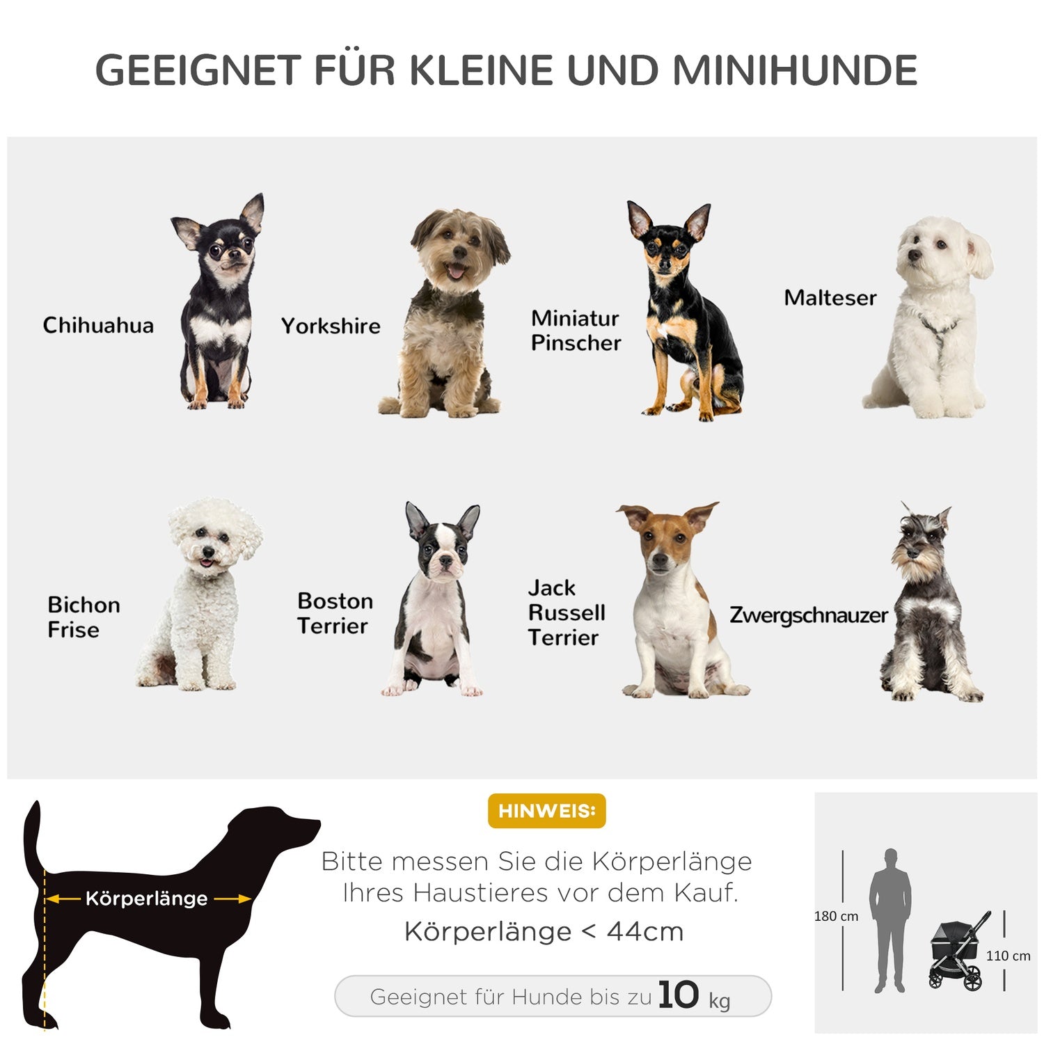Huisdierenwagen honden-/kattenbuggy, veiligheidsriem, regenhoes