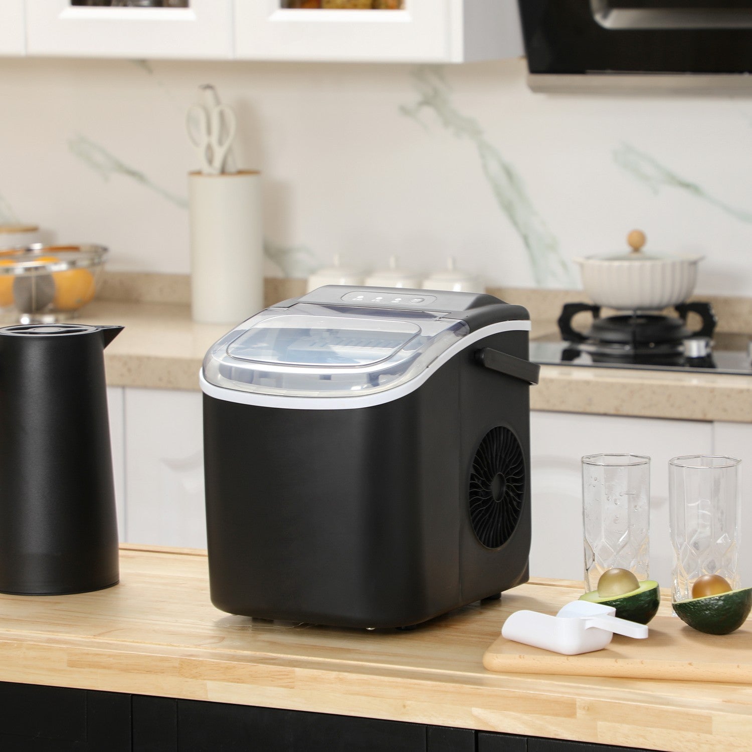 IJsblokjesmachine, 9 blokjes in 6-12 min, 12 kg/dag, zwart