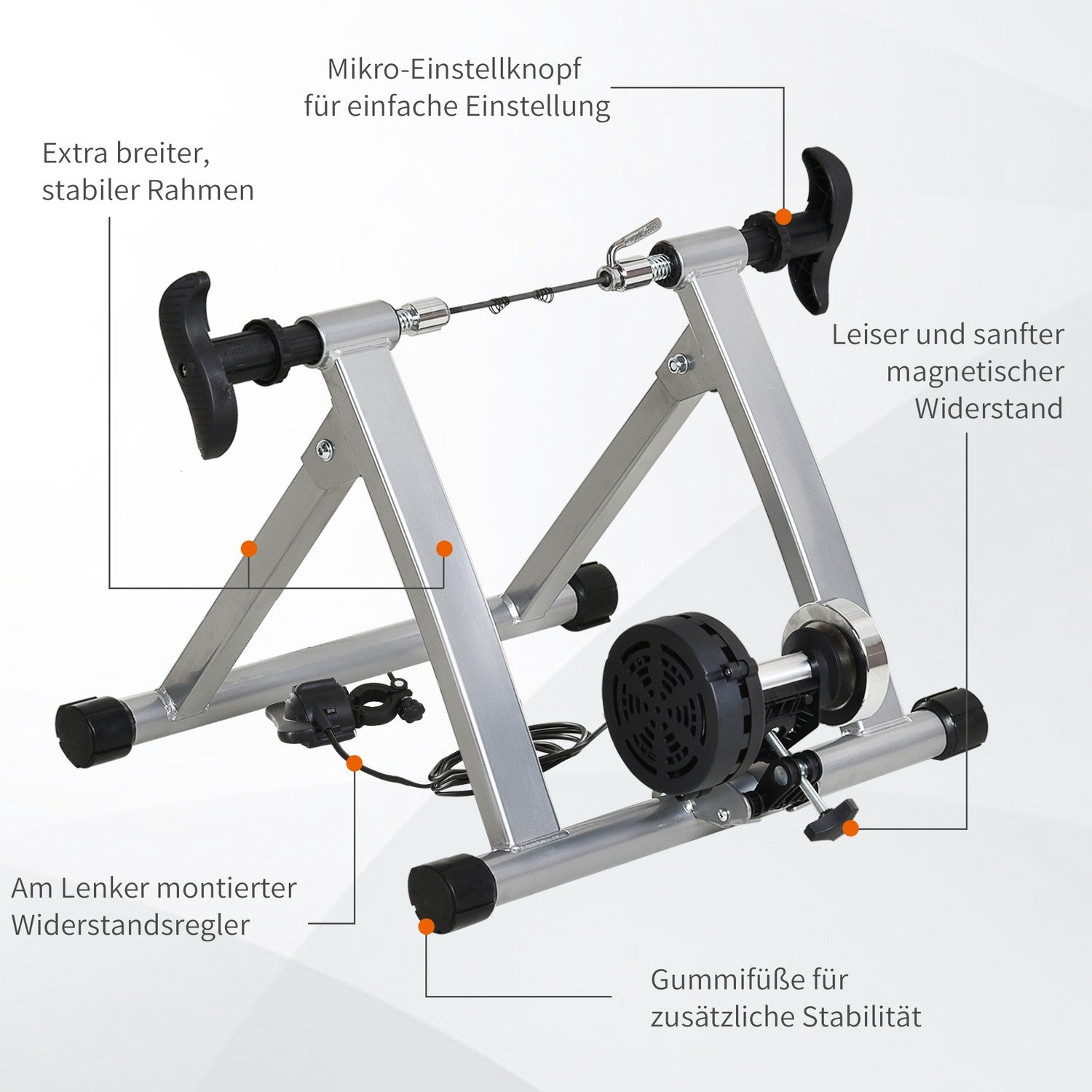 Indoor fietstrainer, opvouwbaar magnetisch, geschikt voor 26"-28" wielen