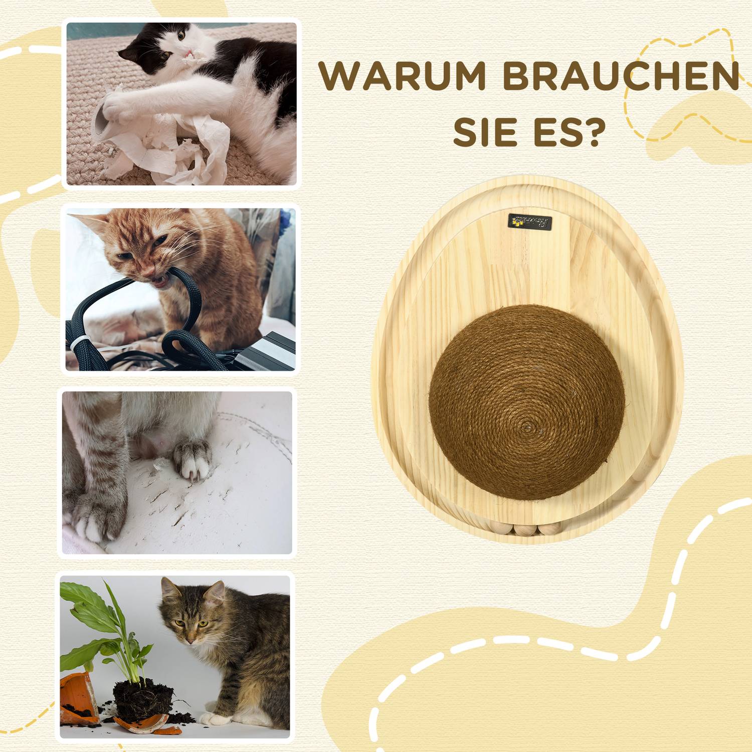 Interactief kattenspeeltje – krabplank en knikkerbaan
