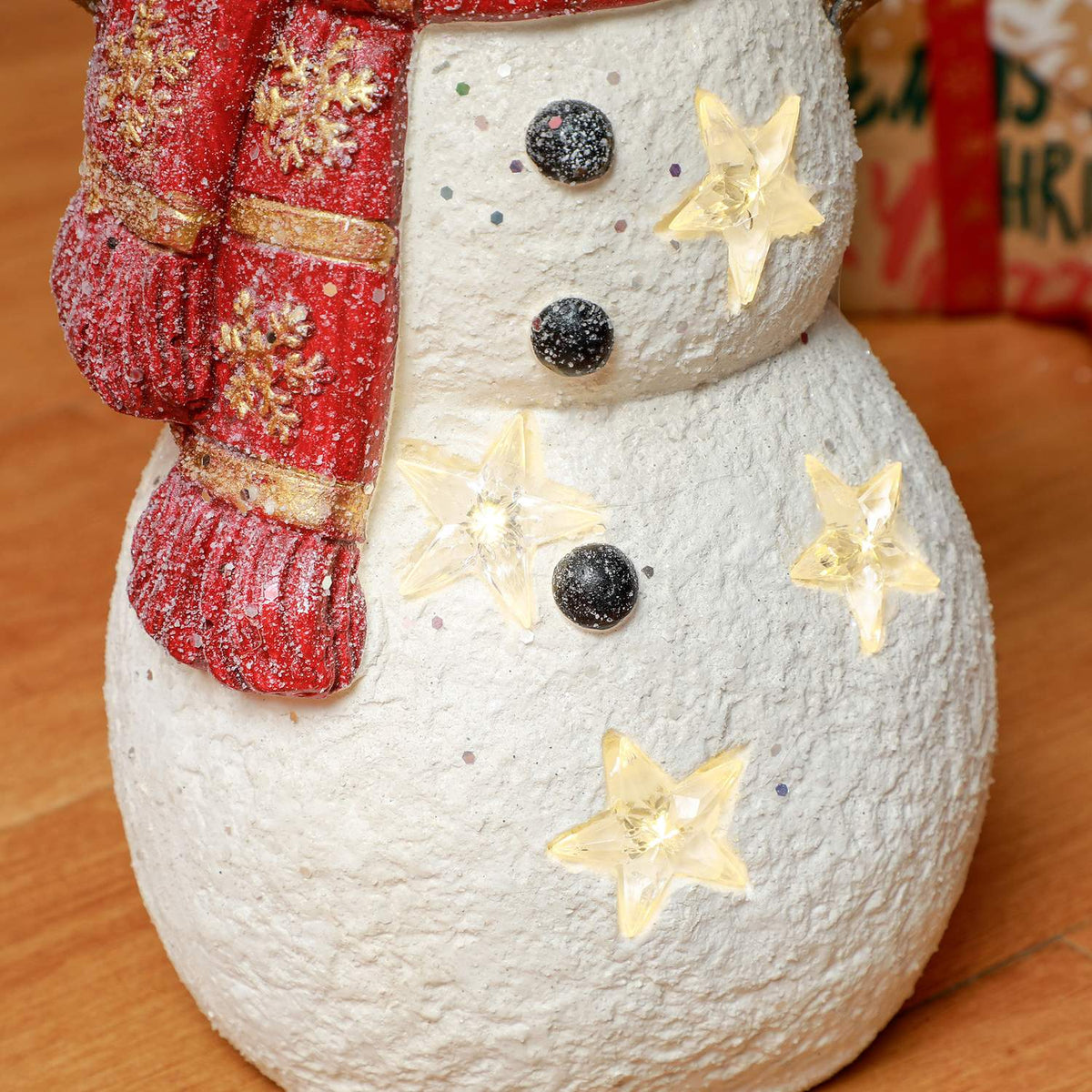 Kerstsneeuwpopfiguur met LED-licht, 38 cm, binnen/buiten