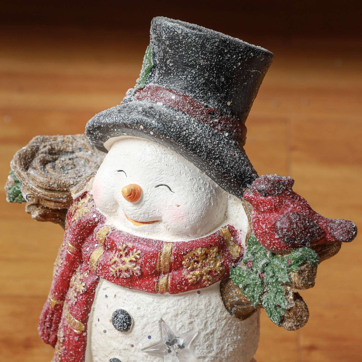 Kerstsneeuwpopfiguur met LED-licht, 38 cm, binnen/buiten