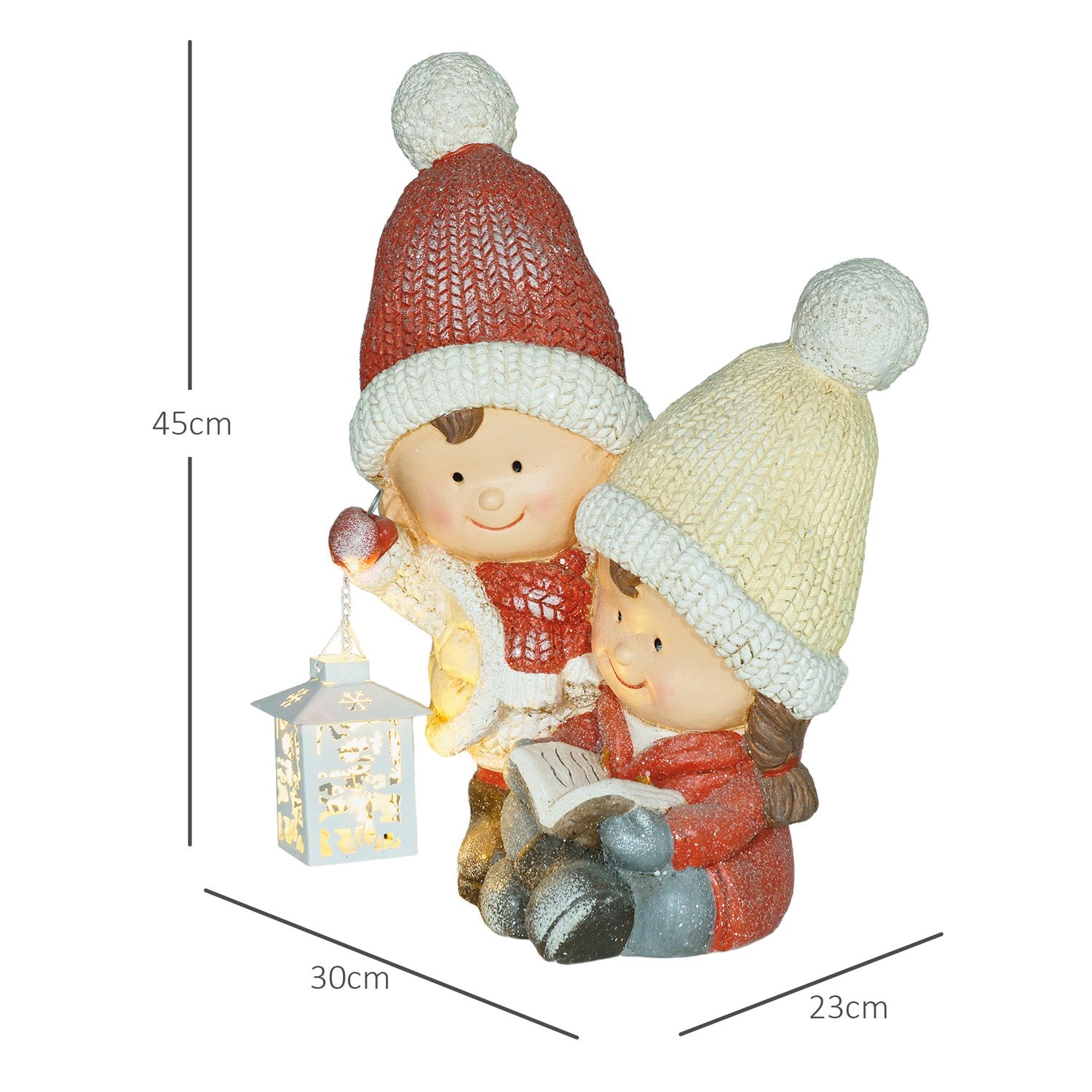 Kerstmanfiguur met ledverlichting, 45 cm binnen/buiten
