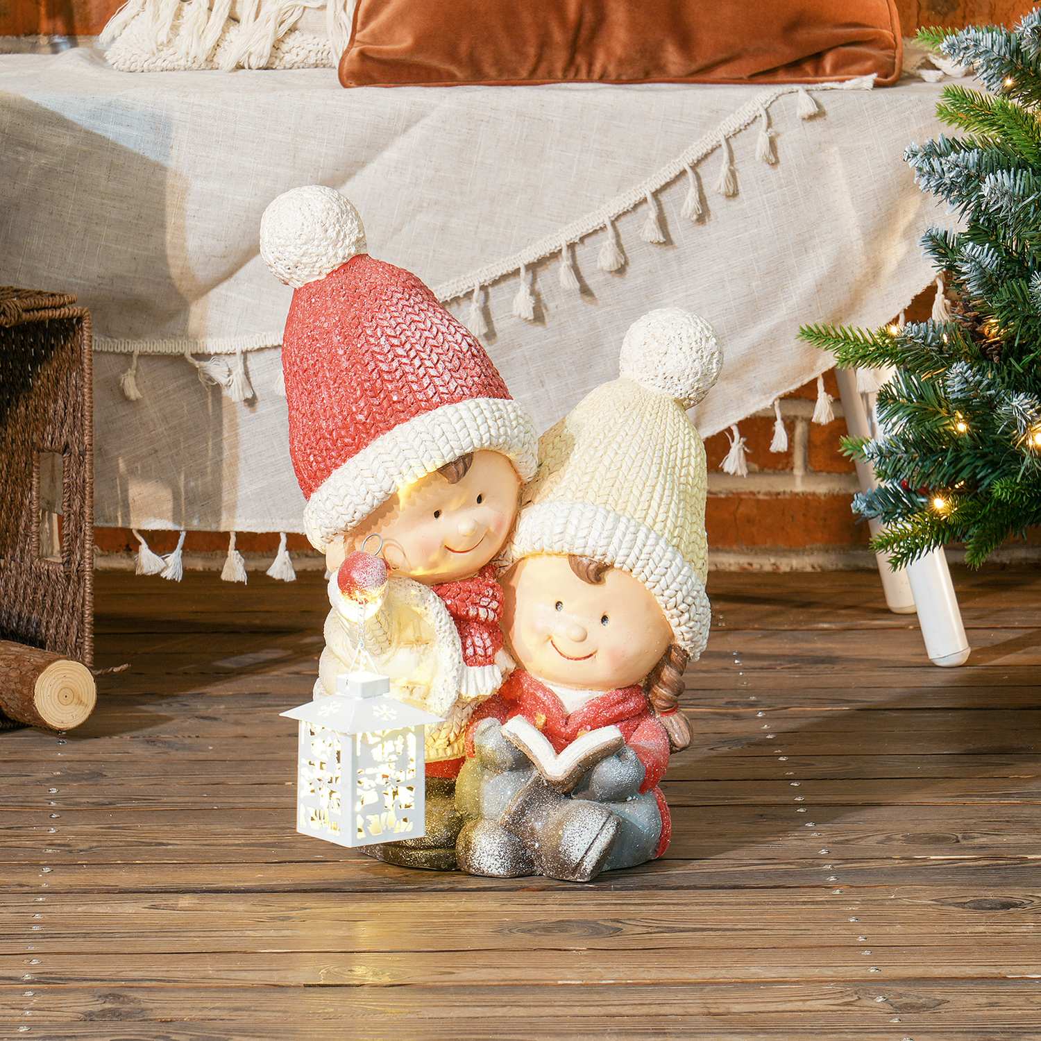 Kerstmanfiguur met ledverlichting, 45 cm binnen/buiten