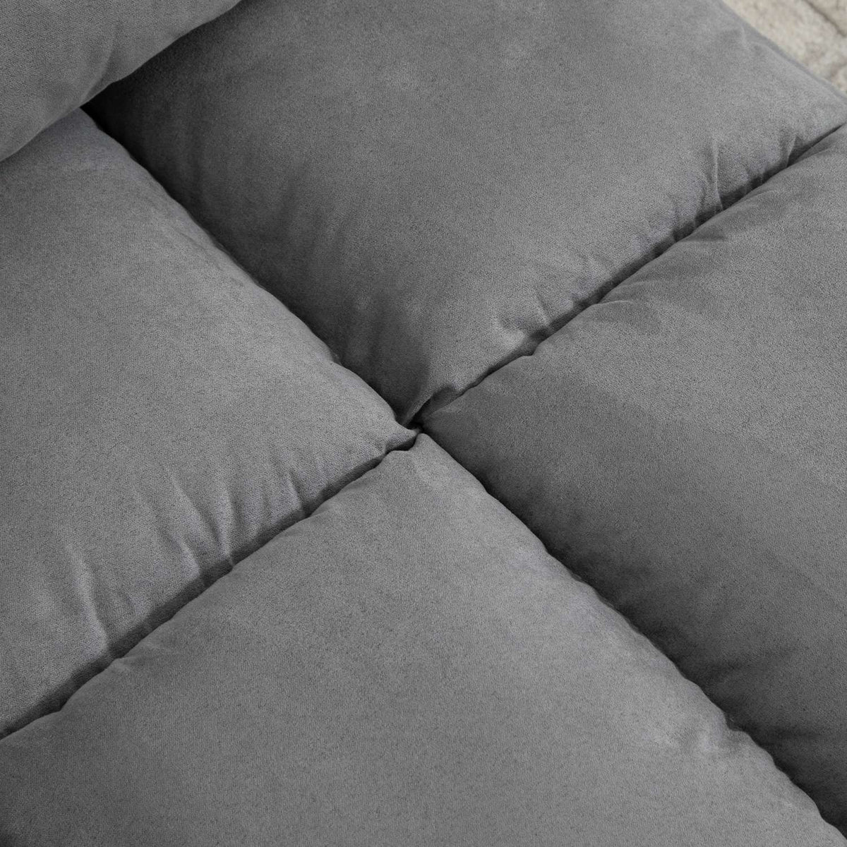 Verstelbare 2-in-1 vloerstoel & -bed met rugleuning, grijs fluweel