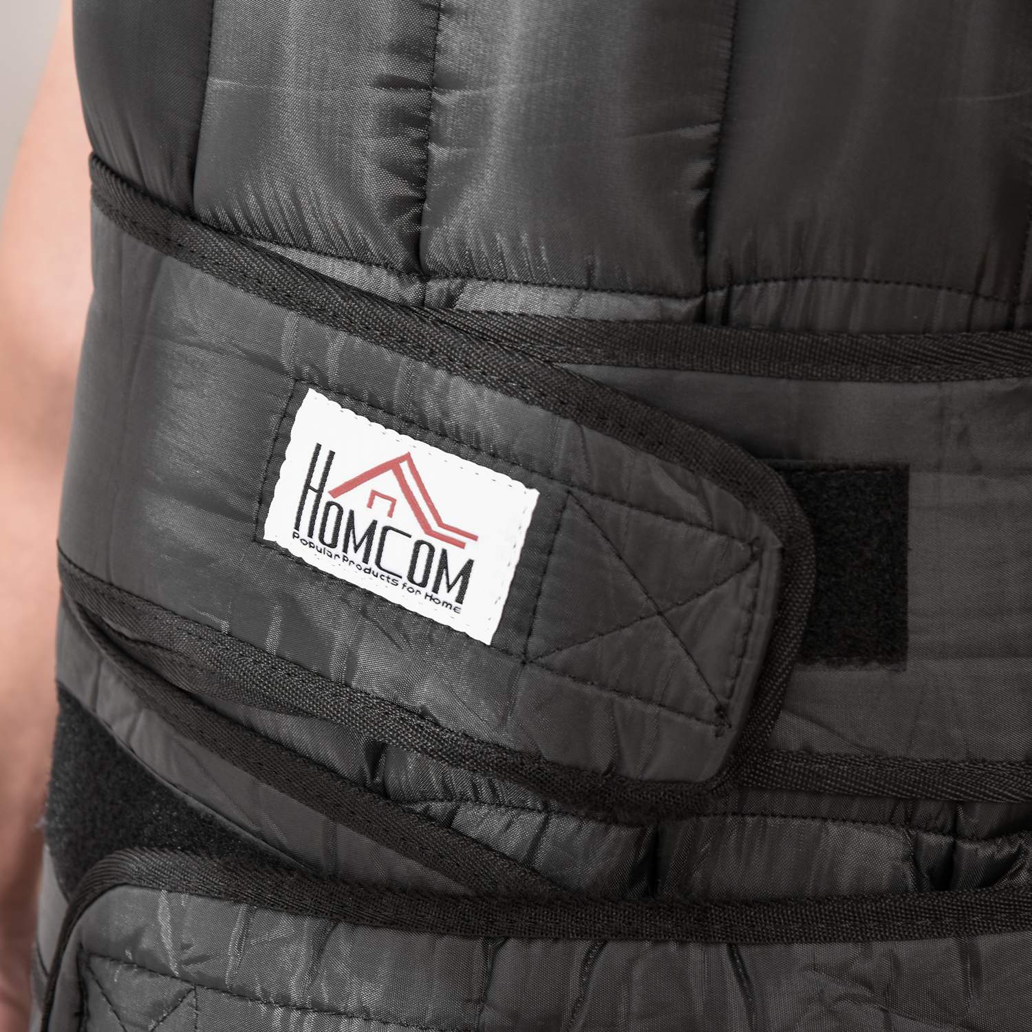 Gilet zavorrato regolabile 30 kg per allenamento di forza, nero