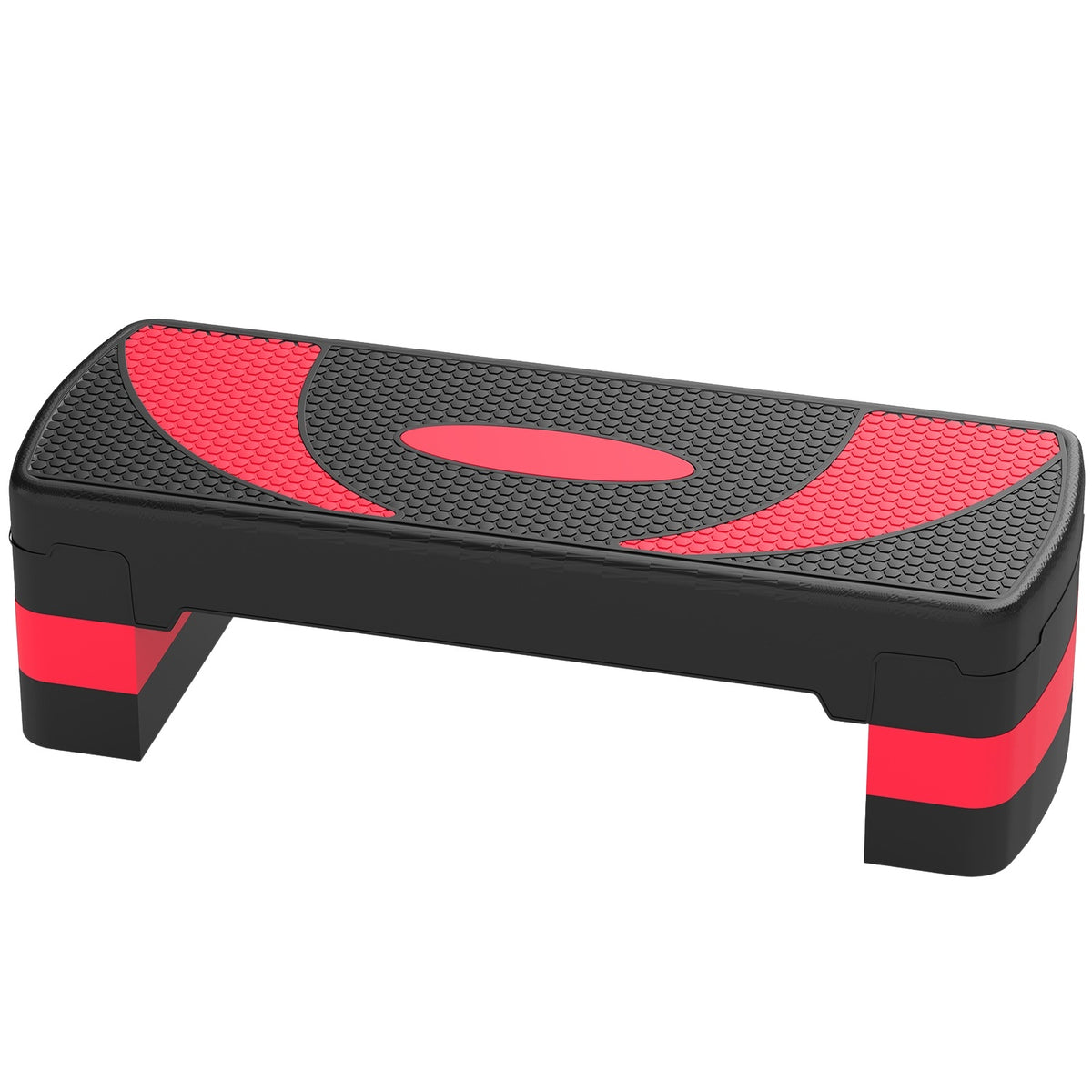 Verstelbare aerobic stepper – 3 hoogtes voor fitness, rood