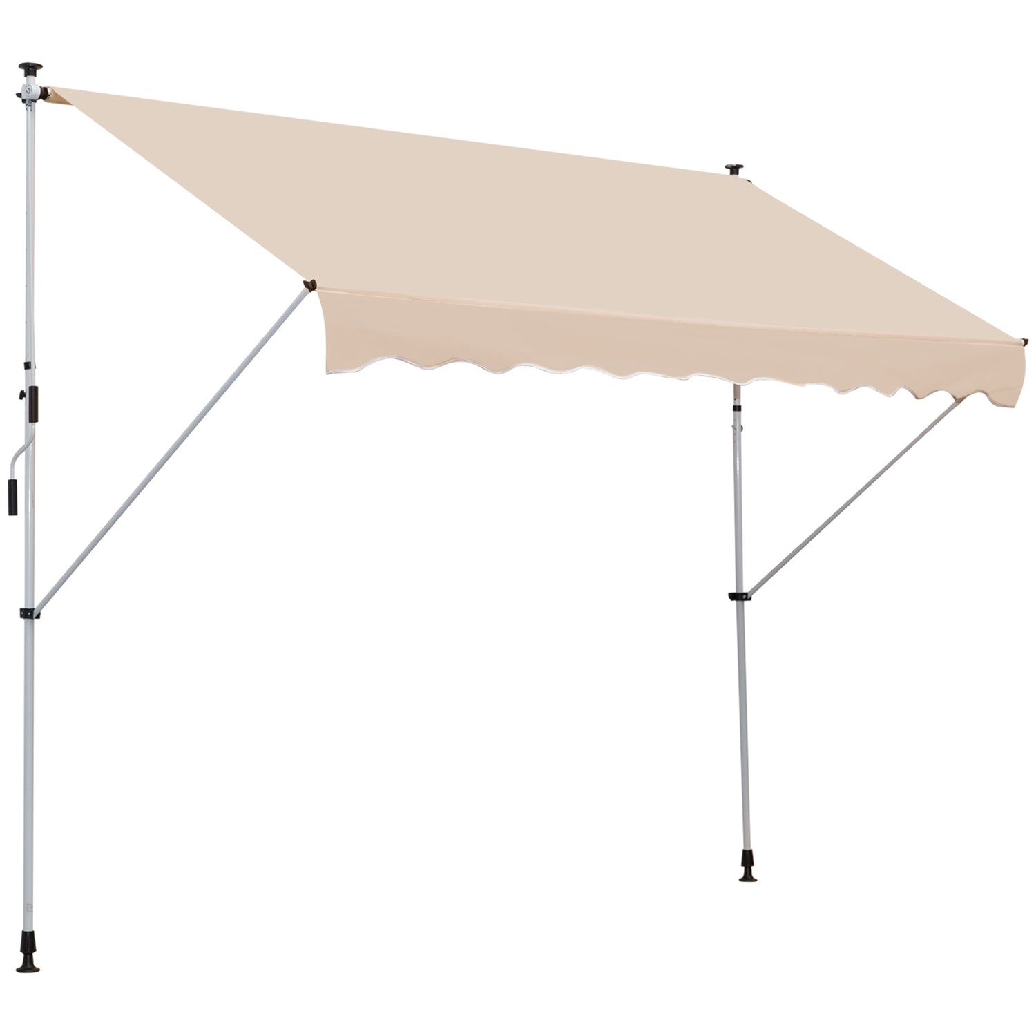 Verstelbare knikarmscherm van aluminium, 300 x 150 cm, Beige