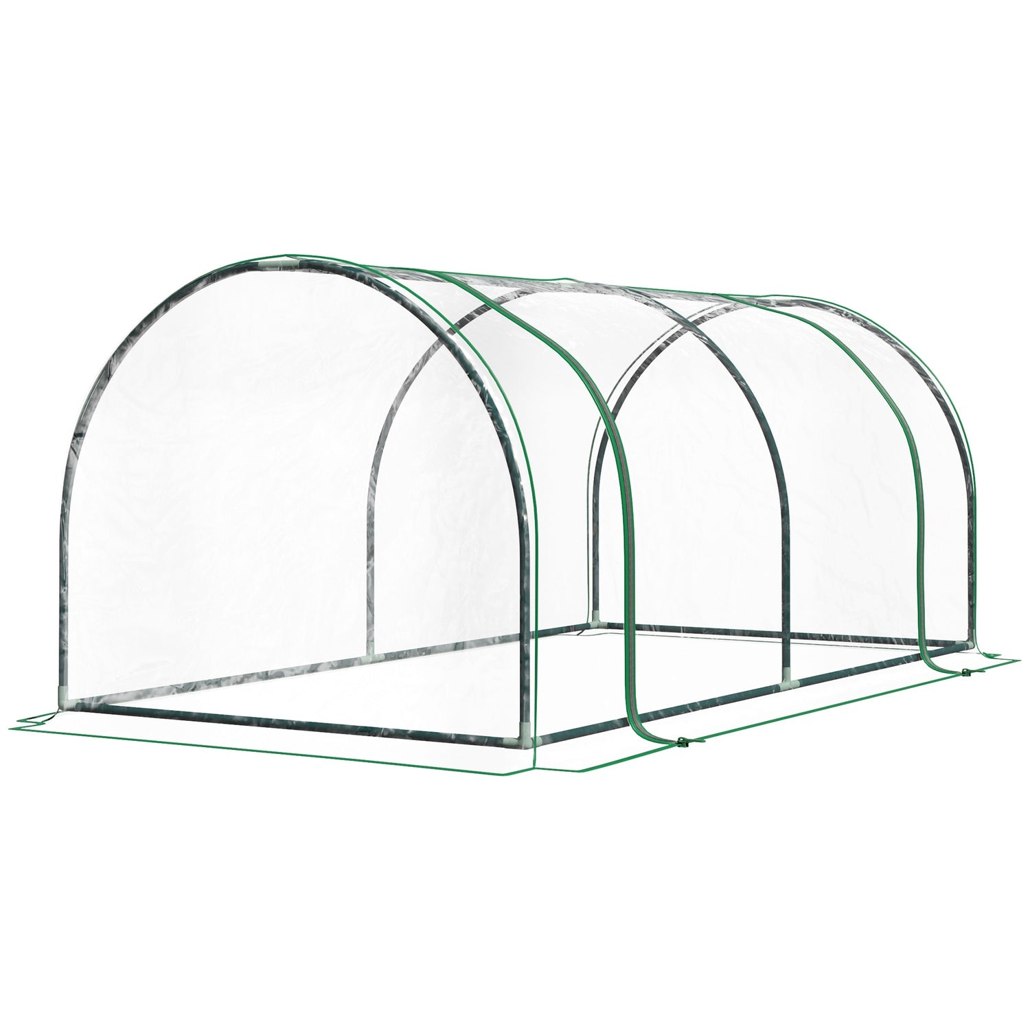 Frühbeet-Gewächshaus mit Tür, Stahl PVC, 200x100x80 cm