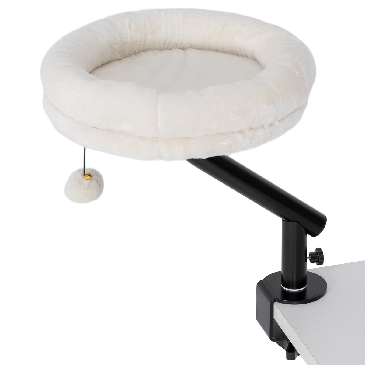 Kattenbed, 360° draaibaar, verstelbare hoogte, crèmekleurig