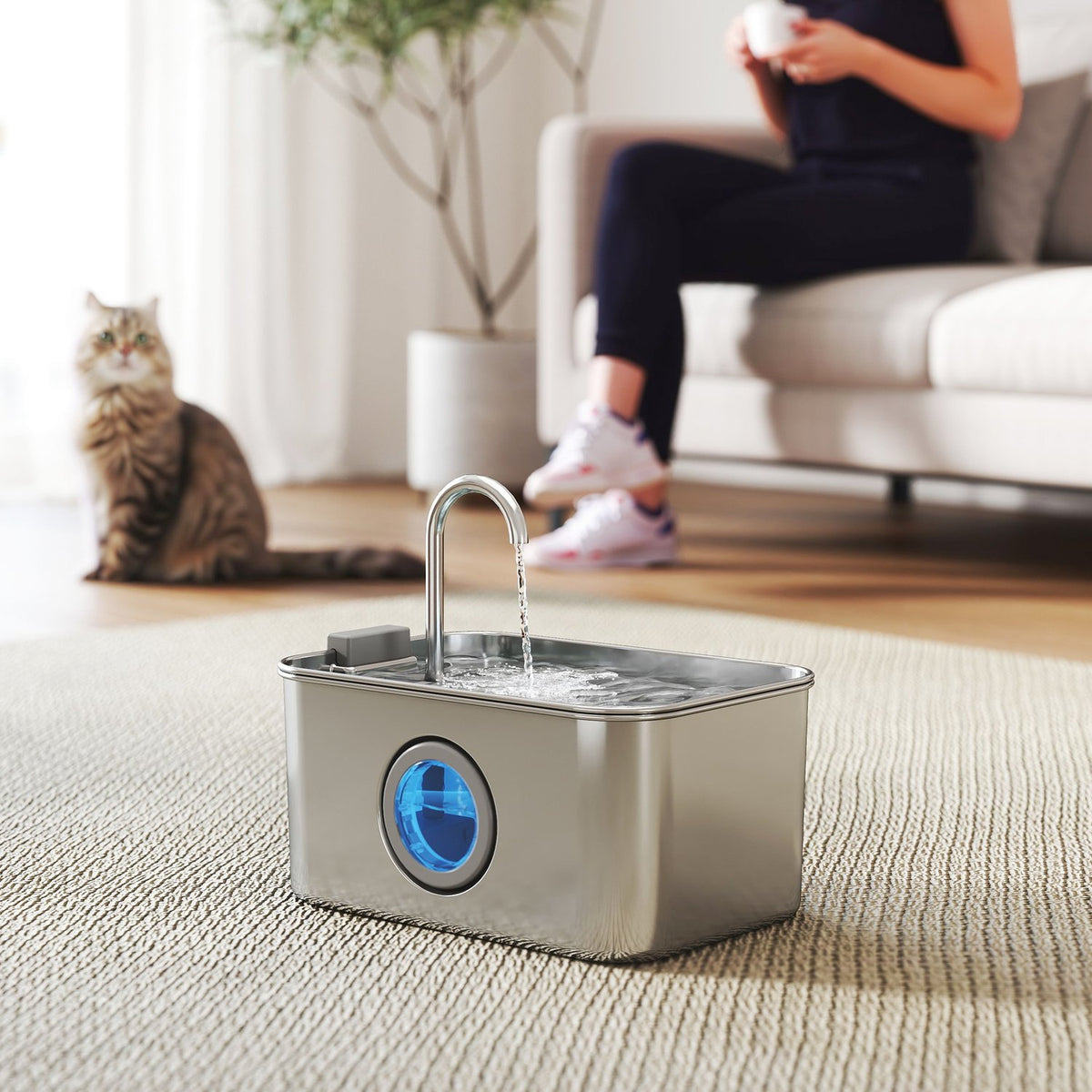 Kattenfontein van 3,2 l, drinkfontein voor katten met stille pomp en actief koolstoffilter