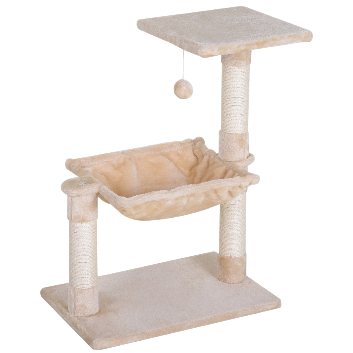 Krabpaal voor katten met sisal en pluche hangmat 50cm