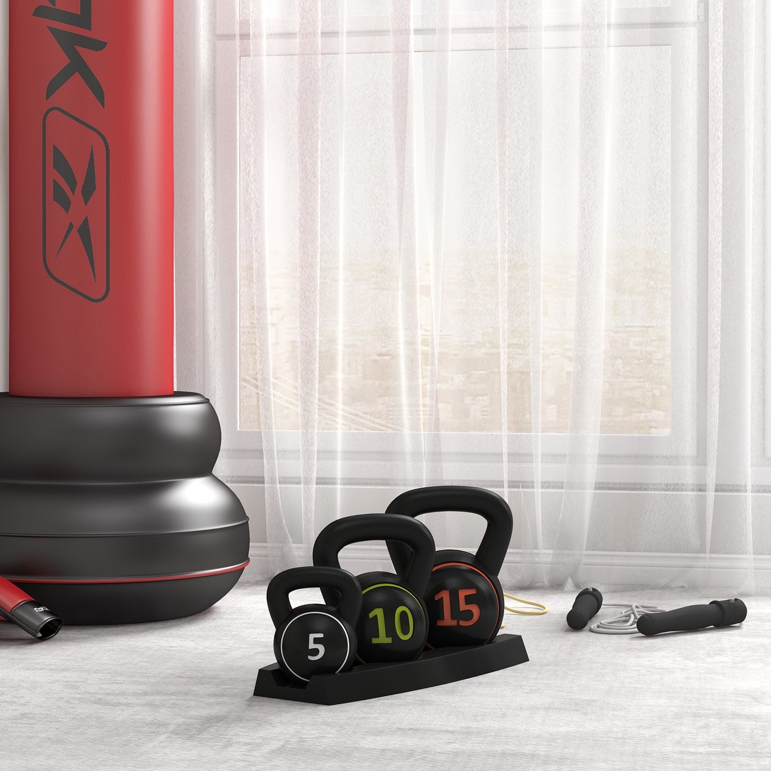 Kettlebellset, 2,2-6,8 kg, gewichten voor krachttraining