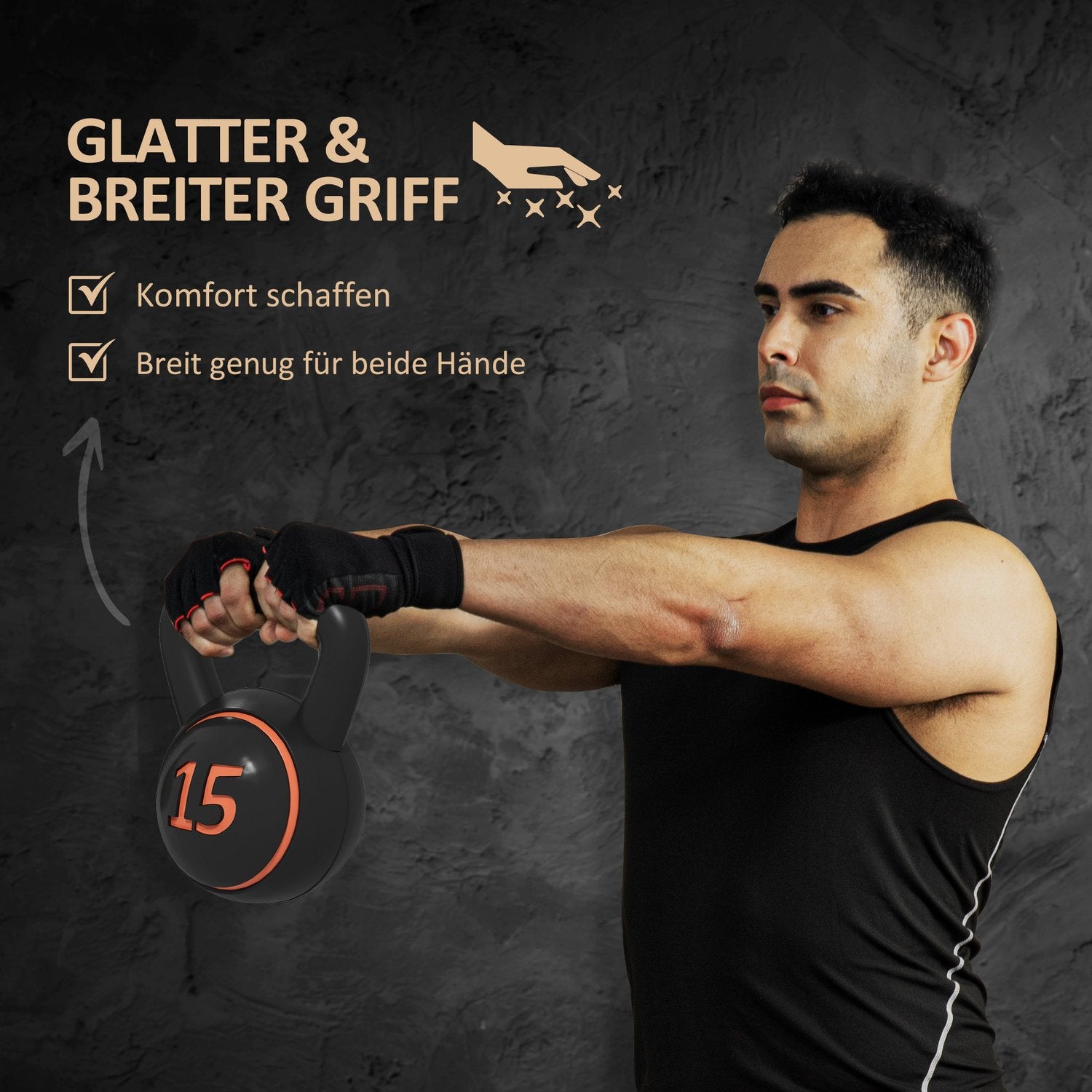 Kettlebellset, 2,2-6,8 kg, gewichten voor krachttraining