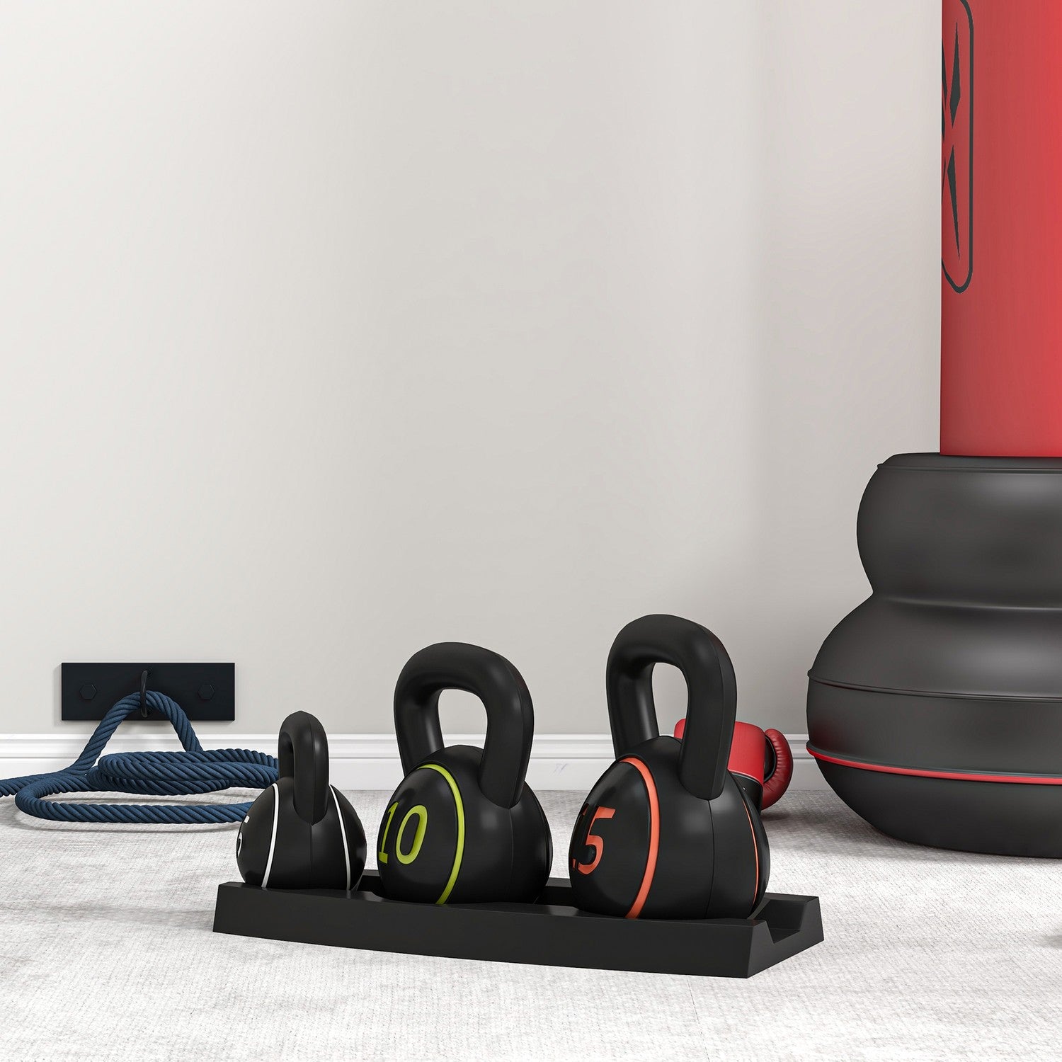 Kettlebellset, 2,2-6,8 kg, gewichten voor krachttraining