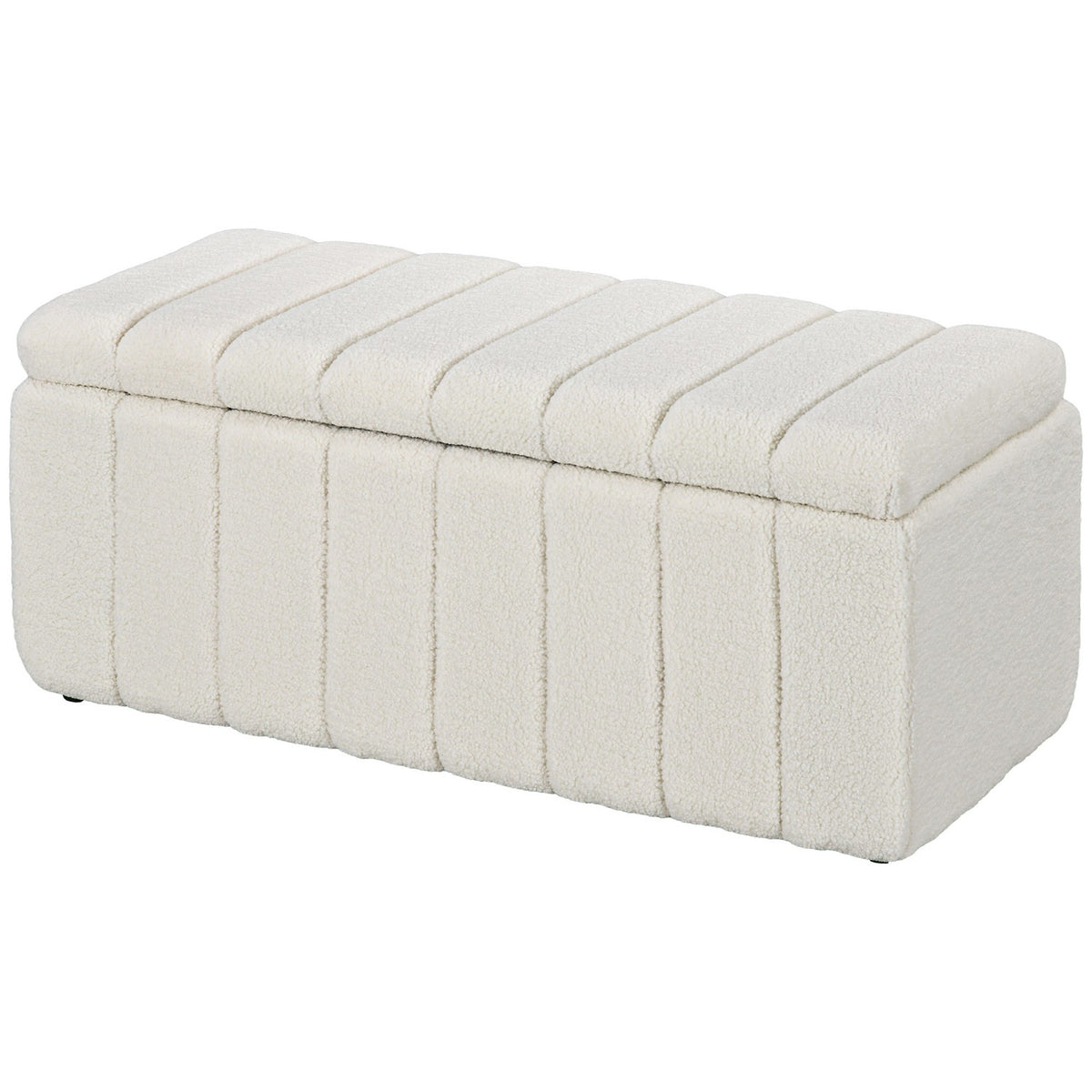 Gestoffeerde opbergbank, houten poten, 102x45x46 cm