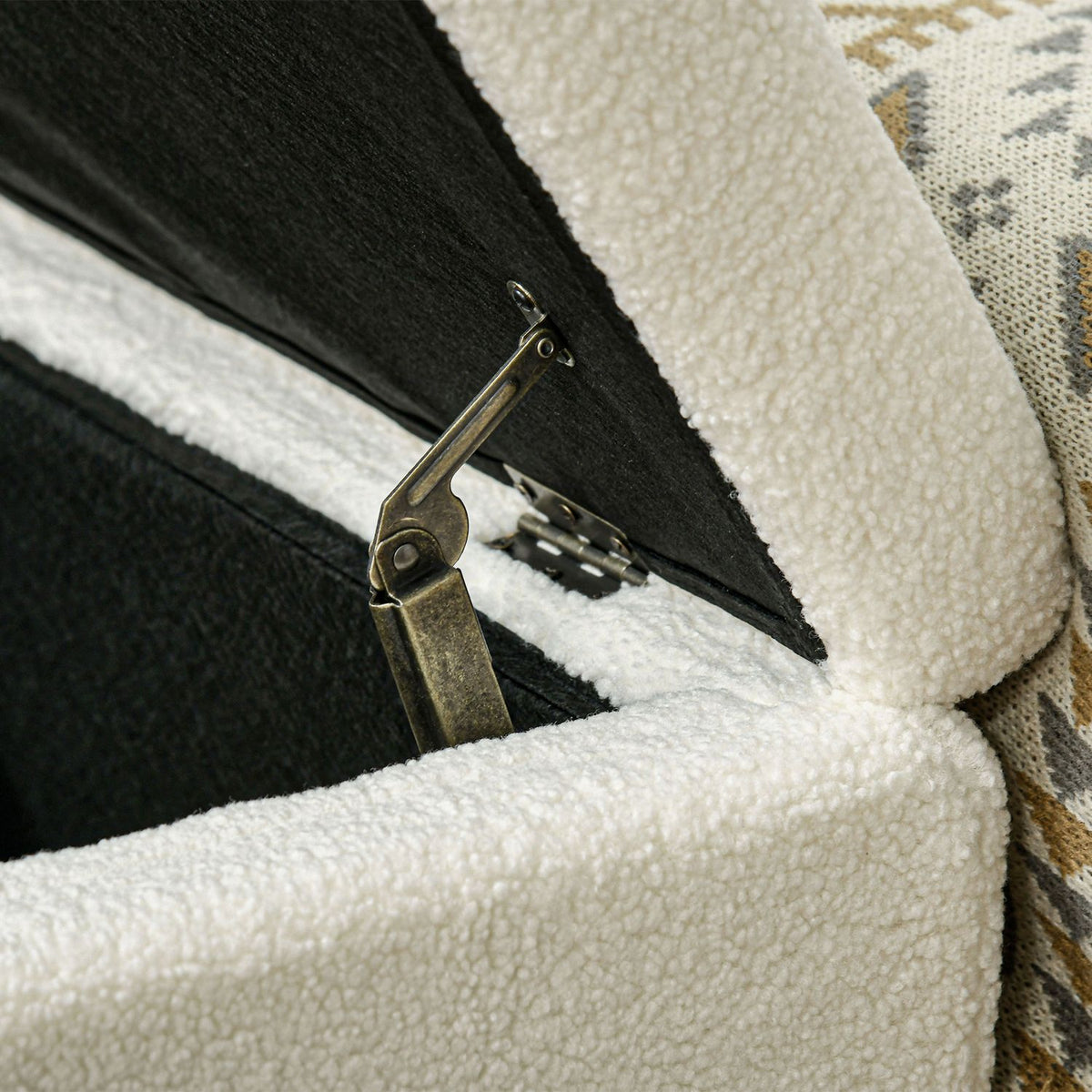 Gestoffeerde opbergbank, houten poten, 102x45x46 cm