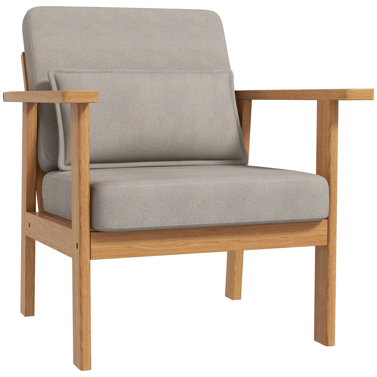 Grijze accentstoel met armleuningen – 70x72x76 cm