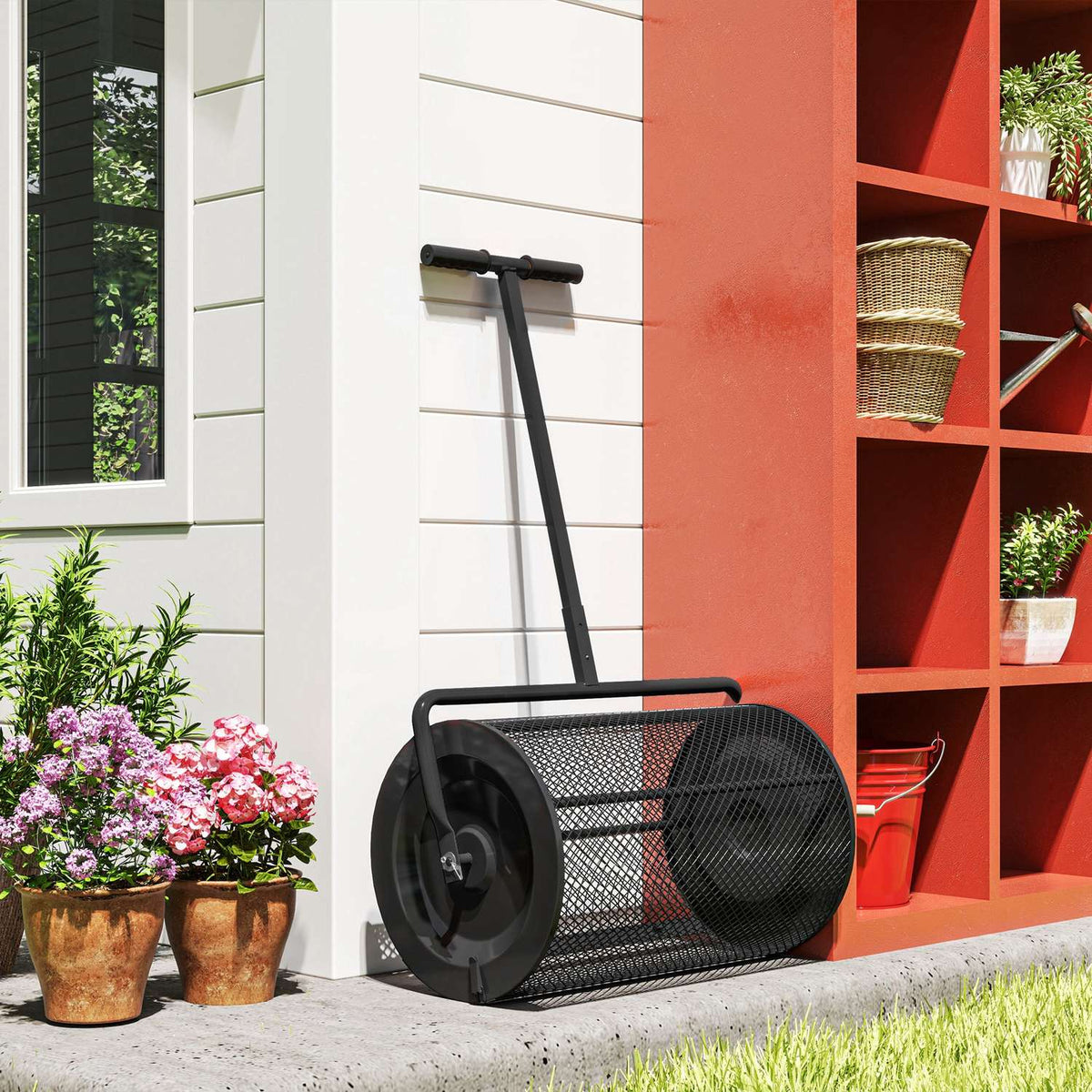 Compoststrooier 300L met T-handvat voor gazon