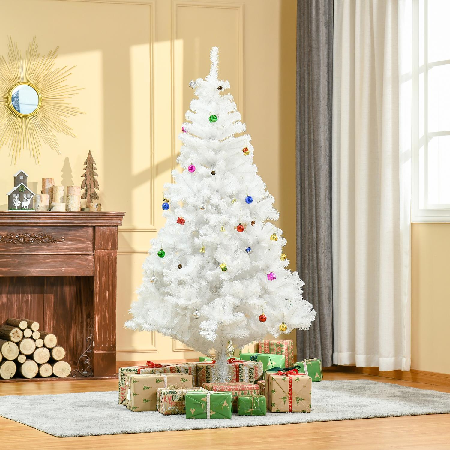 Kunstmatige kerstboom van 180 cm met standaard en decoraties
