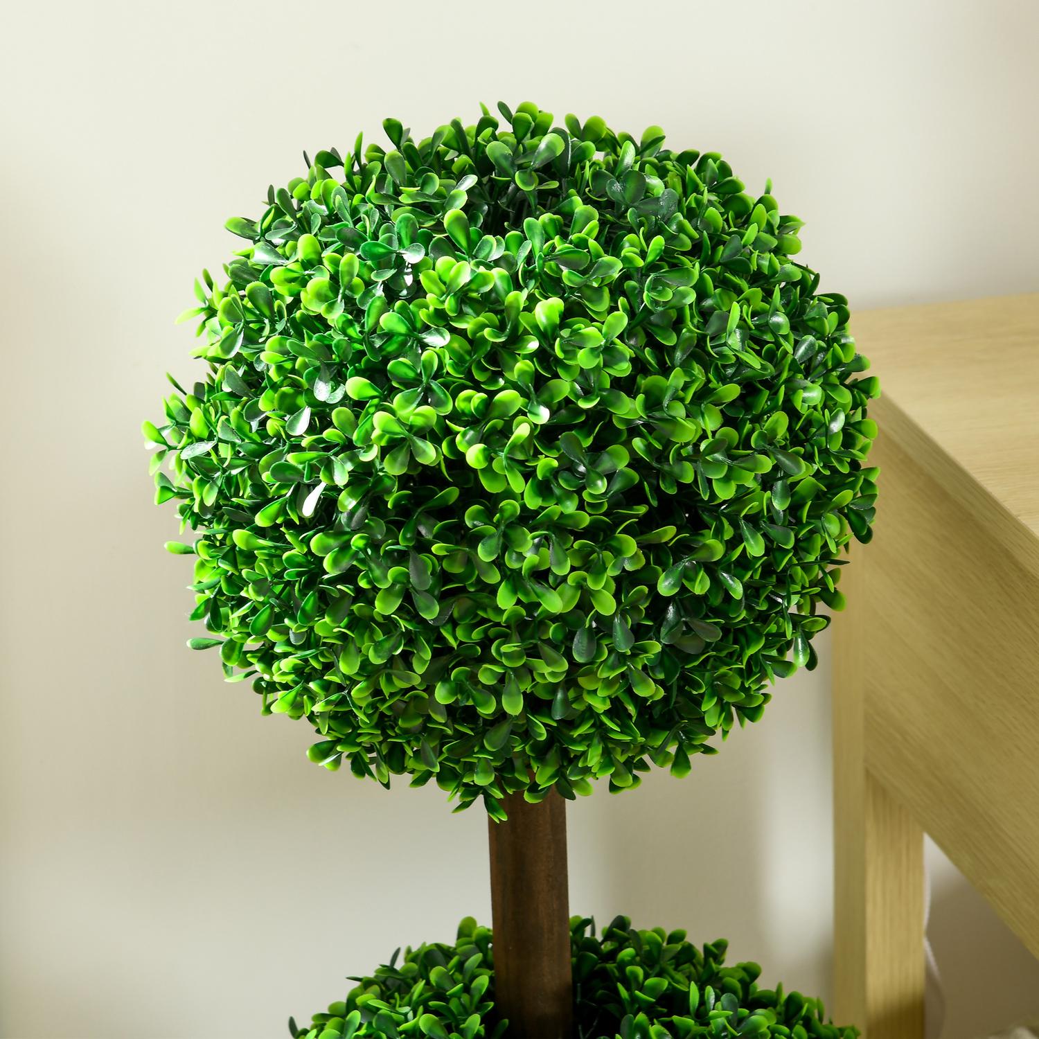 Kunstmatige Buxusboom, 90 cm, UV-bestendig, set van 2