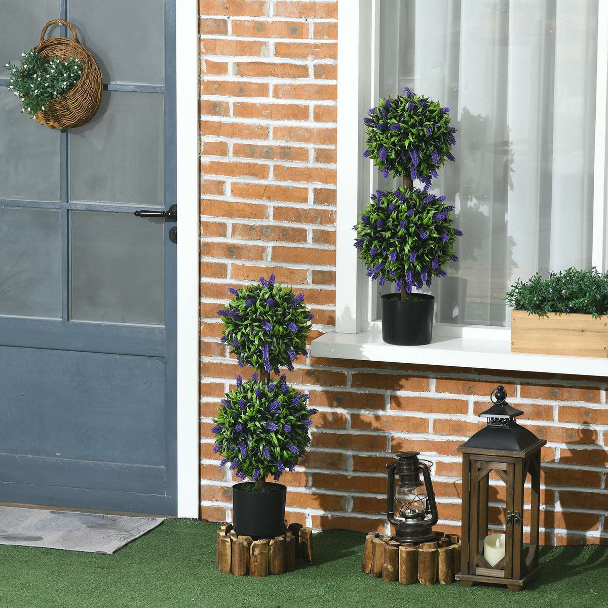 Kunstplanten Set van 2 – UV-bestendig, 70 cm met lavendel