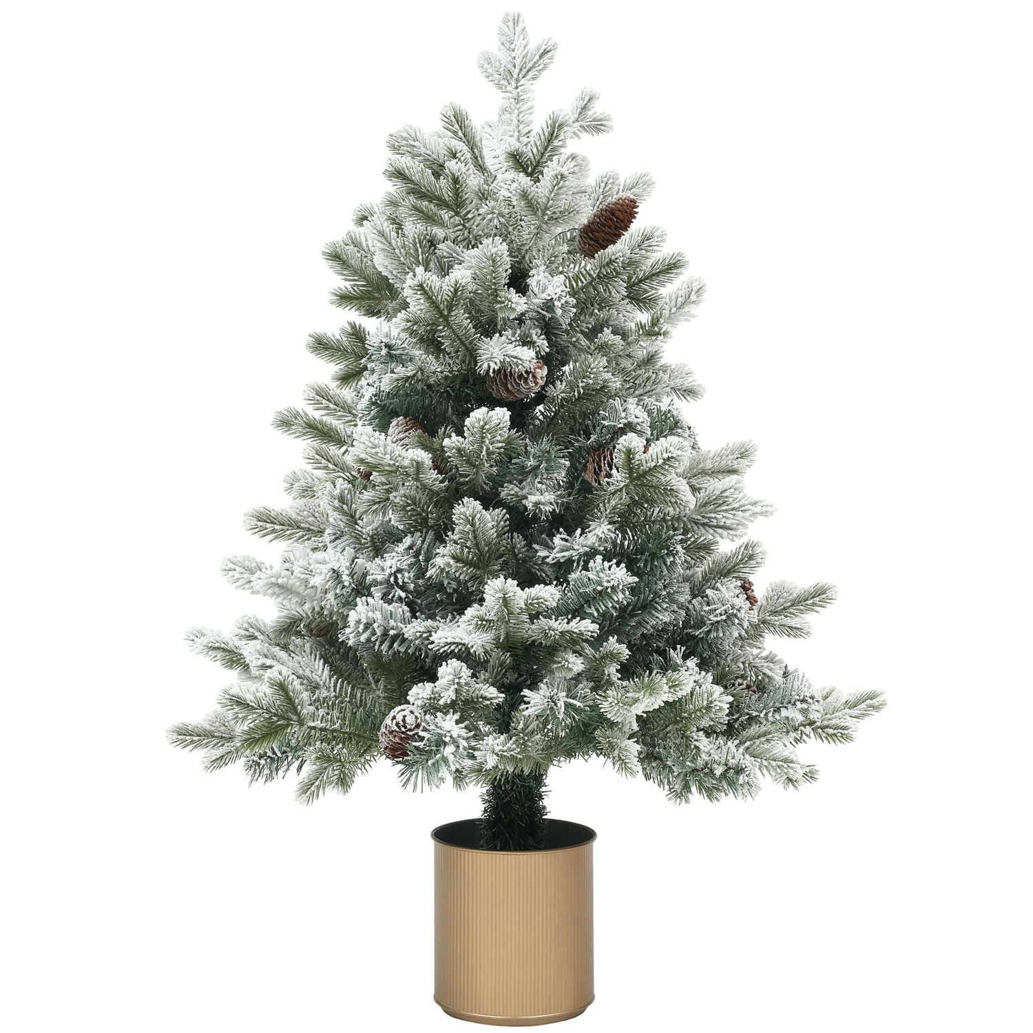 Kunstkerstboom, 100cm, besneeuwd, vlamvertragend