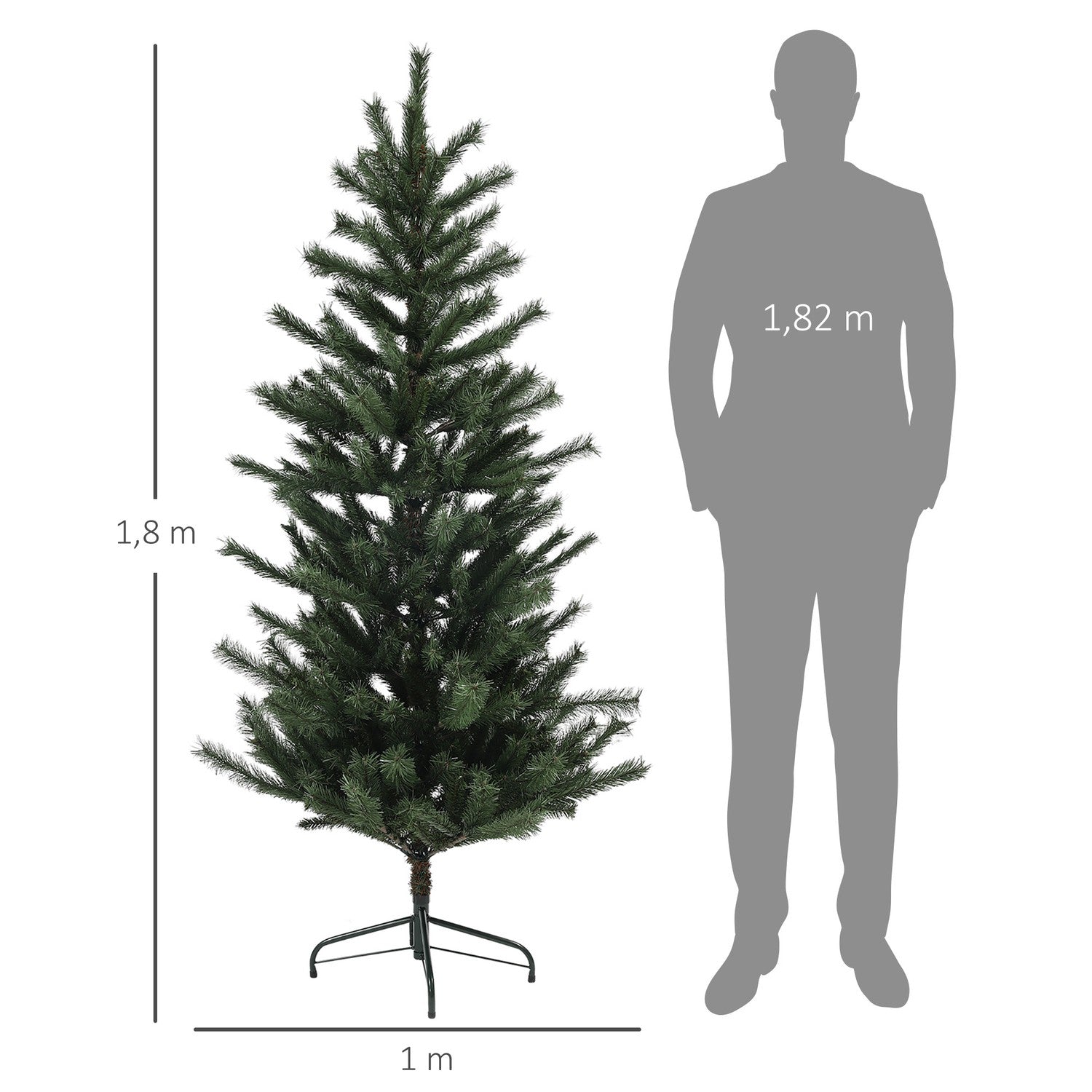 Kunstkerstboom, 180cm, brandvertragend, groen