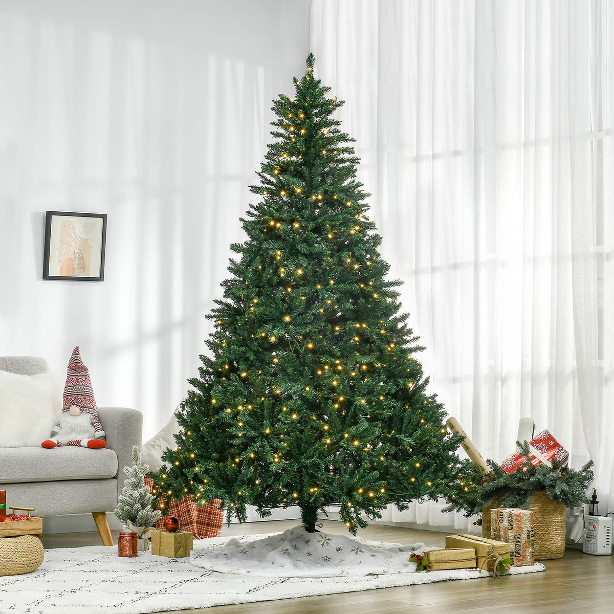 Kunstmatige kerstboom met 700 ledlampjes, 2,1 m hoog