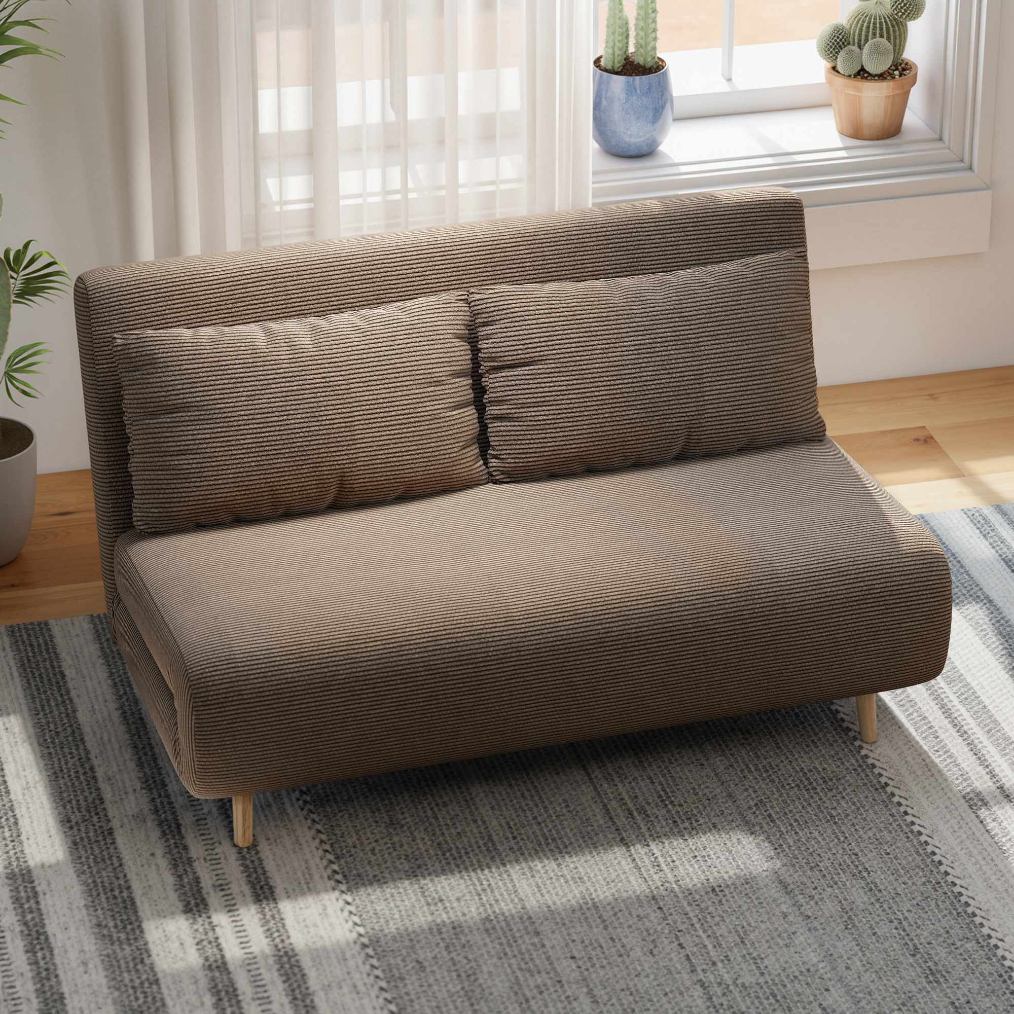 Konvertibel bäddsoffa, justerbart ryggstöd, manchester, 120 kg kapacitet