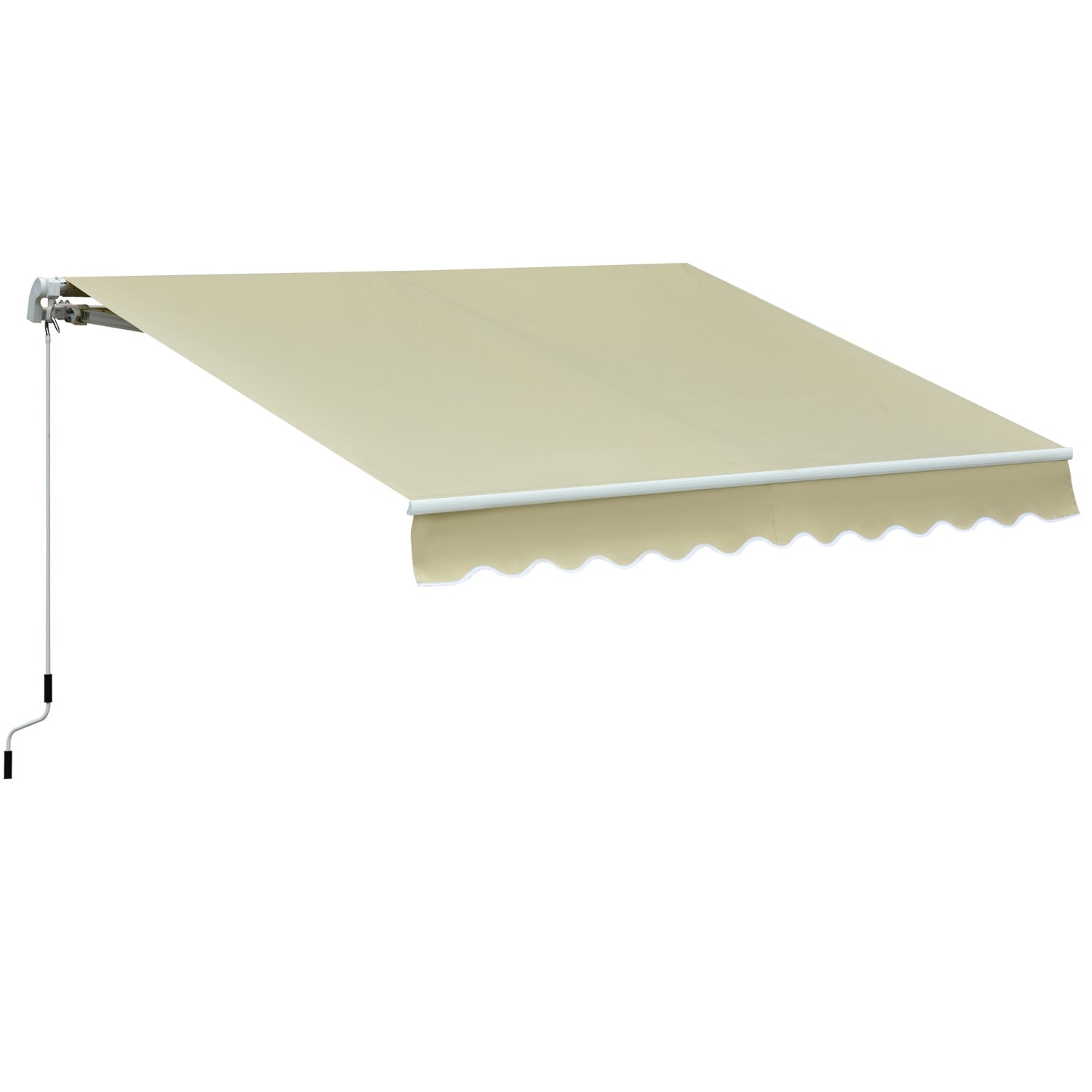 Crèmekleurig Knikarmscherm – Zonwering, 2,95x2,5M