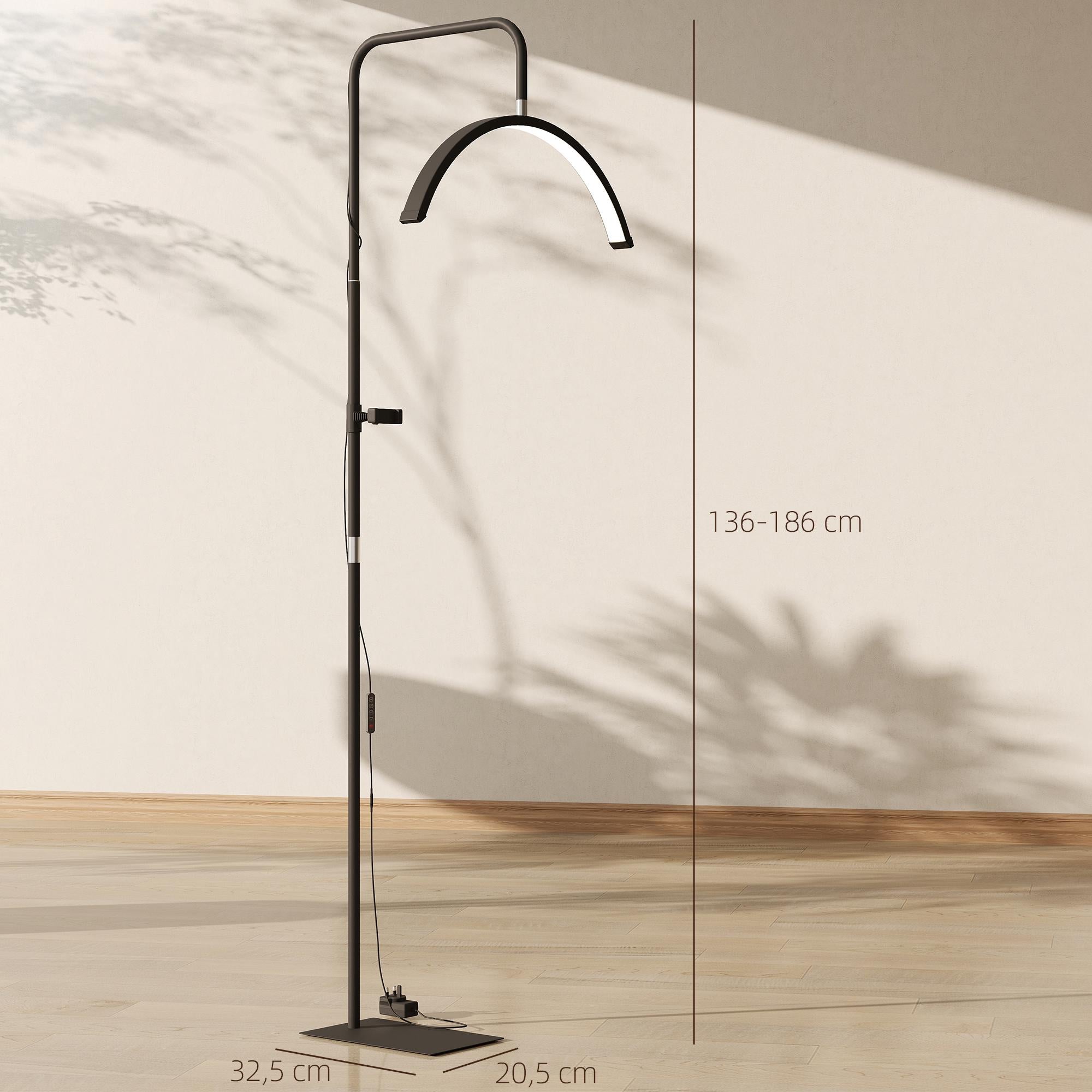LED Halvmåneformad Ögonfranslampa, Telefonhållare, Justerbar Höjd