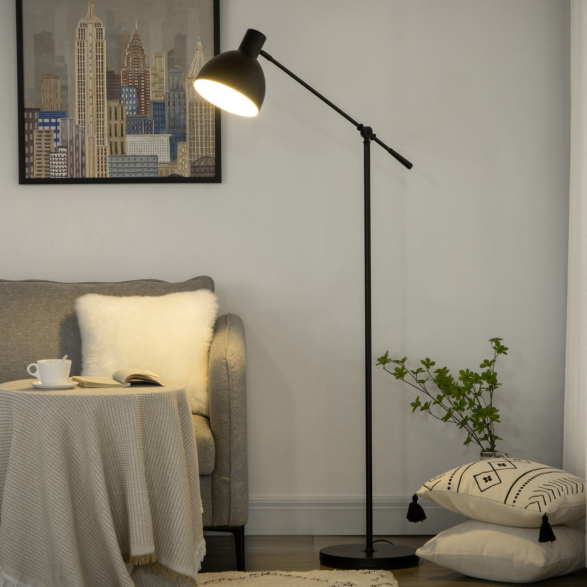 LED-vloerlamp met verstelbaar statief en dimbaar licht