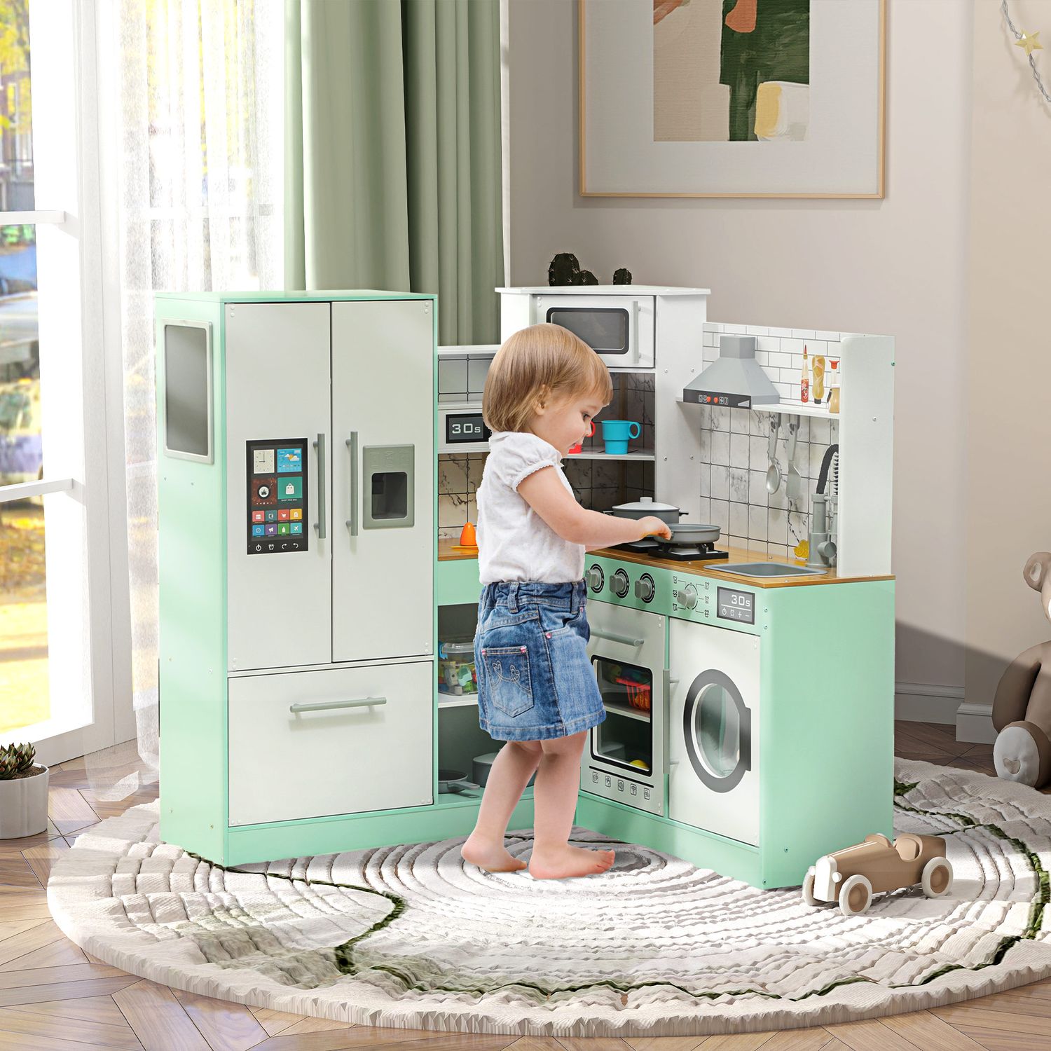 Speelkeuken voor kinderen met schoolbord en realistische functies